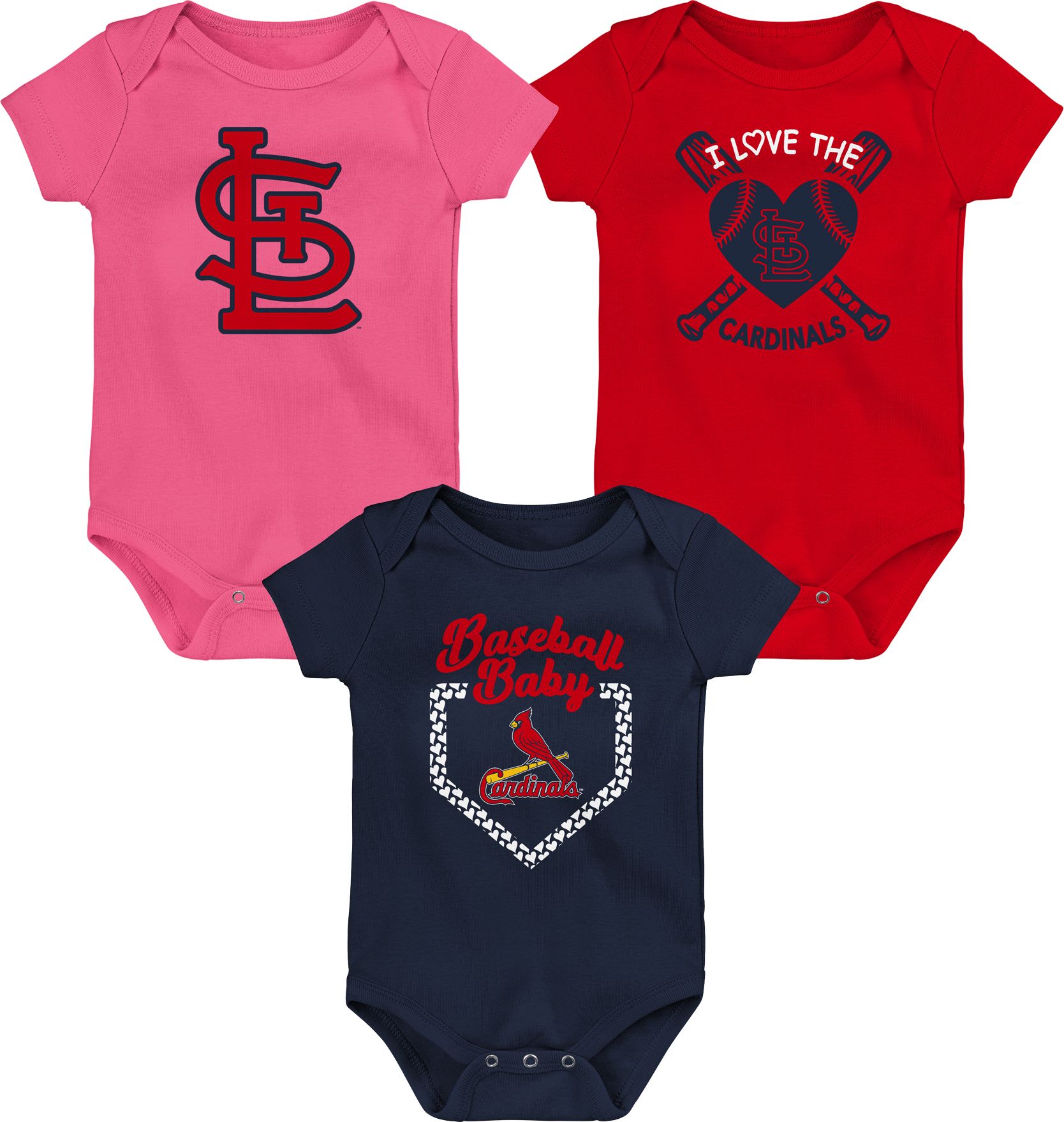 MLB Team Apparel Infant St. Louis Cardinals Multicolor 3-Piece Creeper product image