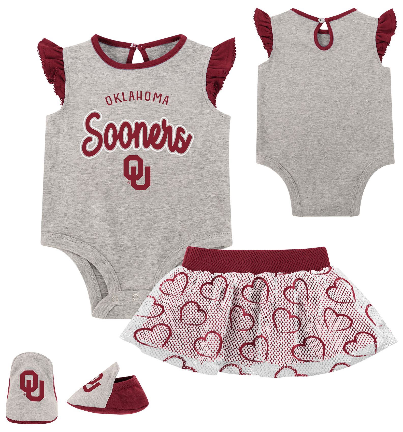 Outerstuff Newborn Oklahoma Sooners Grey All Dolled Up Set product image