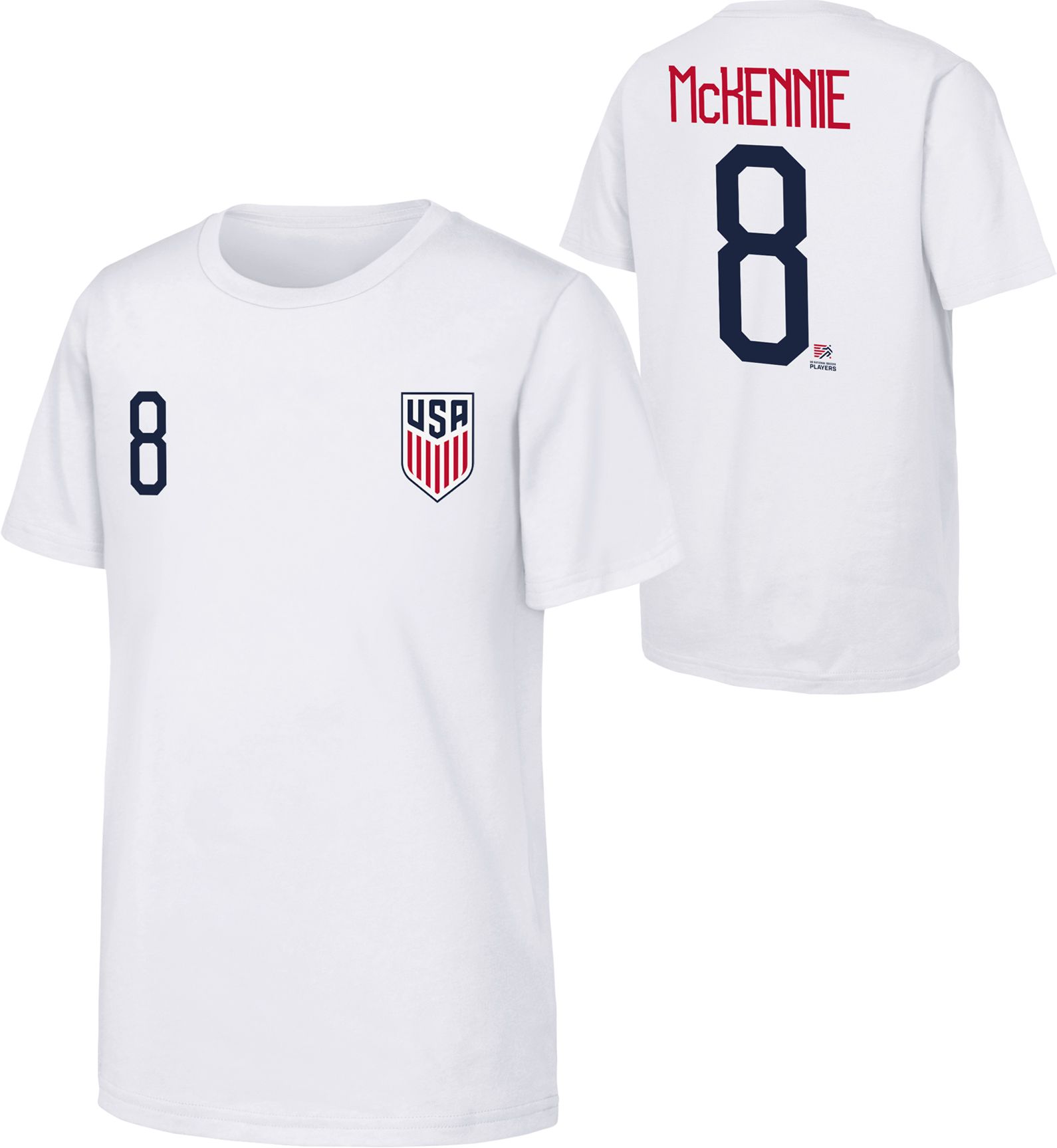 Outerstuff Adult USMNT Weston McKennie #8 White T-Shirt product image