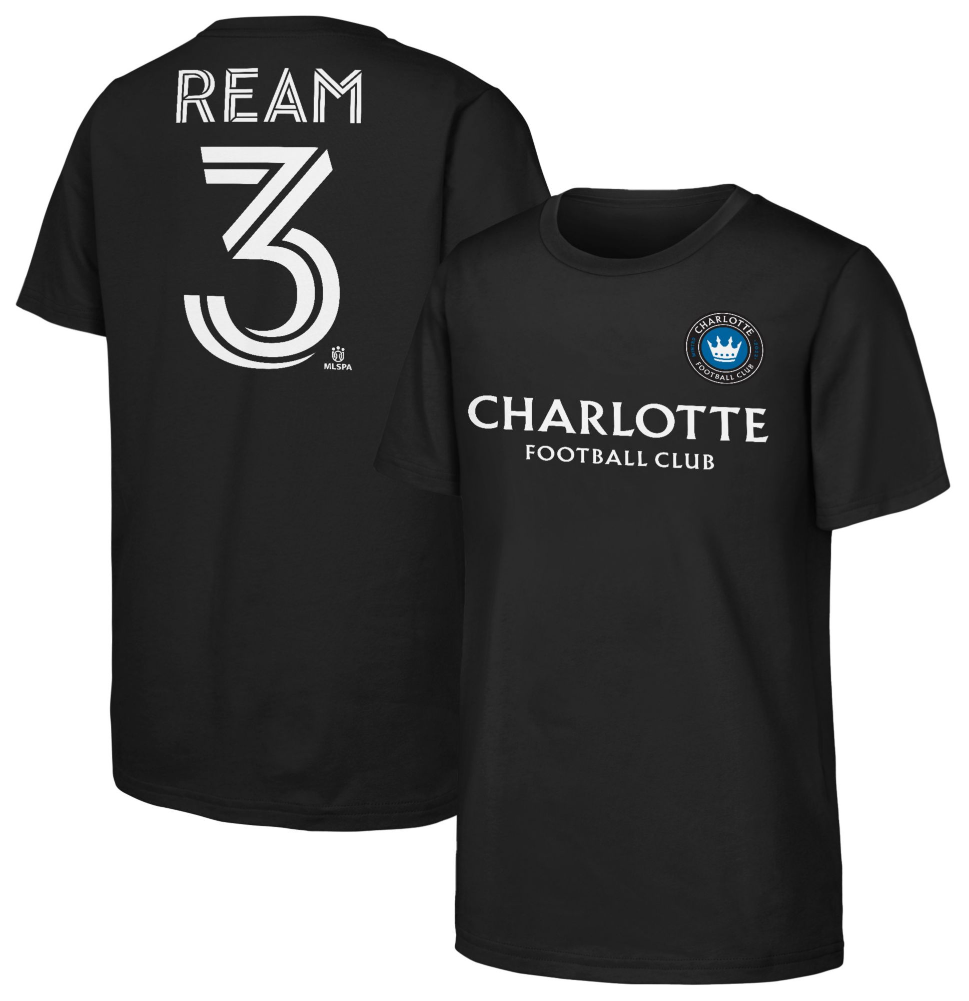MLS Youth Charlotte FC Tim Ream #3 Black T-Shirt product image