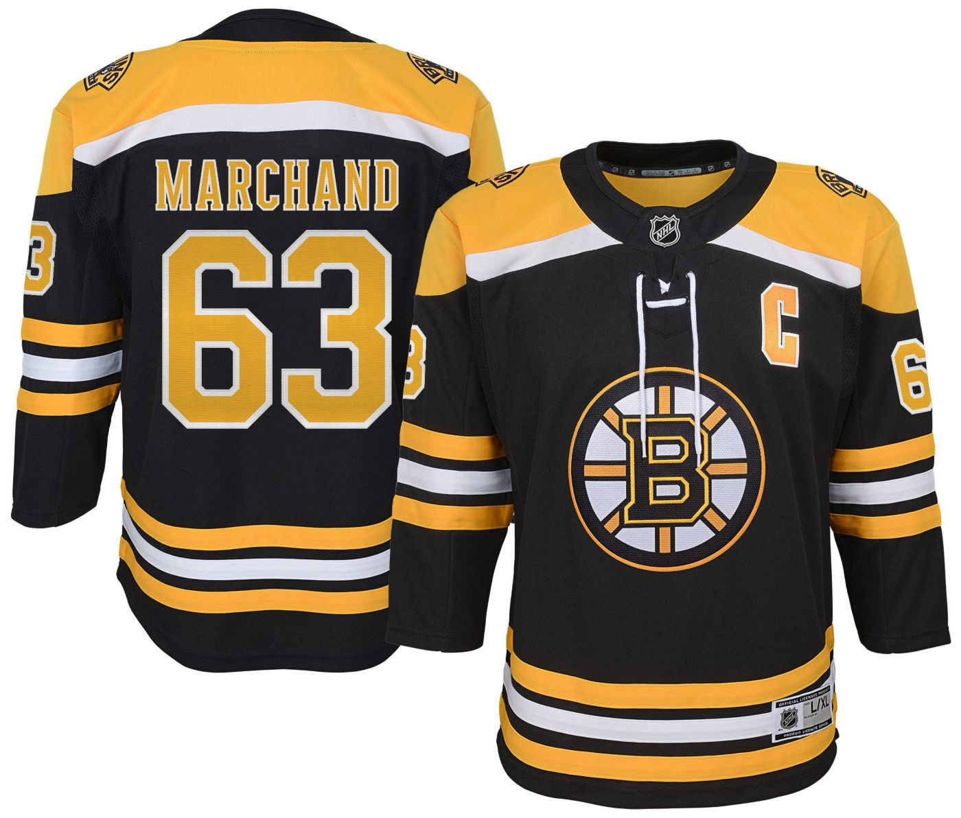 Outerstuff Youth Brad Marchand Black Boston Bruins Home Premier Player Jersey Size Large