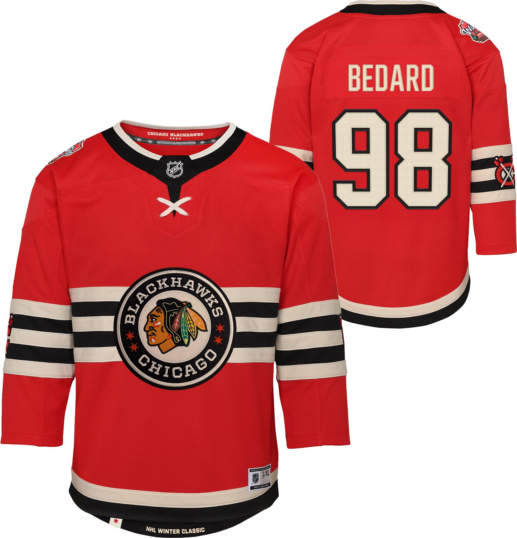 NHL Youth Chicago Blackhawks Connor Bedard 98 20242025 Winter Classic