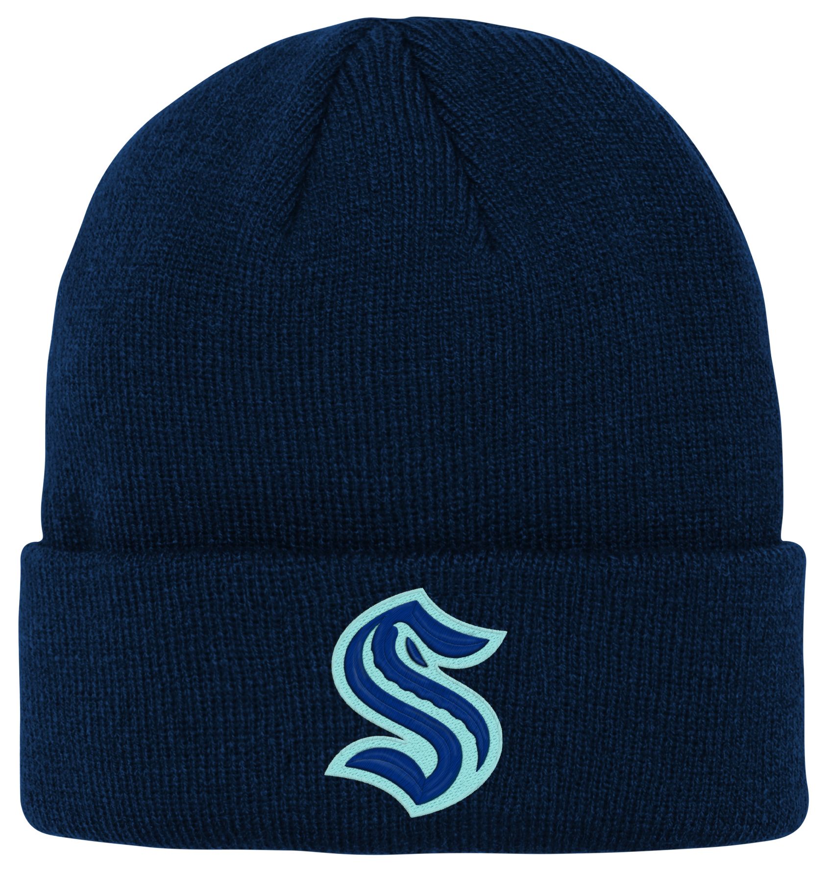 NHL Youth Seattle Kraken Team Logo Navy Cuffed Beanie product image