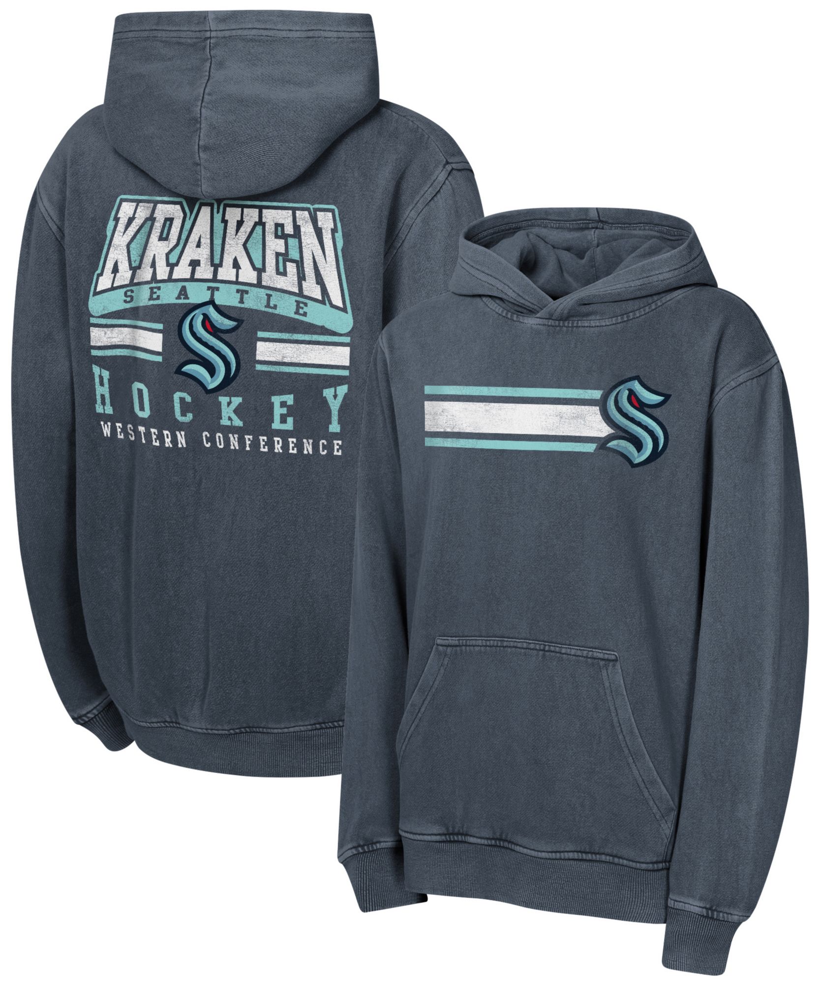 NHL Youth Seattle Kraken Cross Fade Navy Pullover Hoodie product image