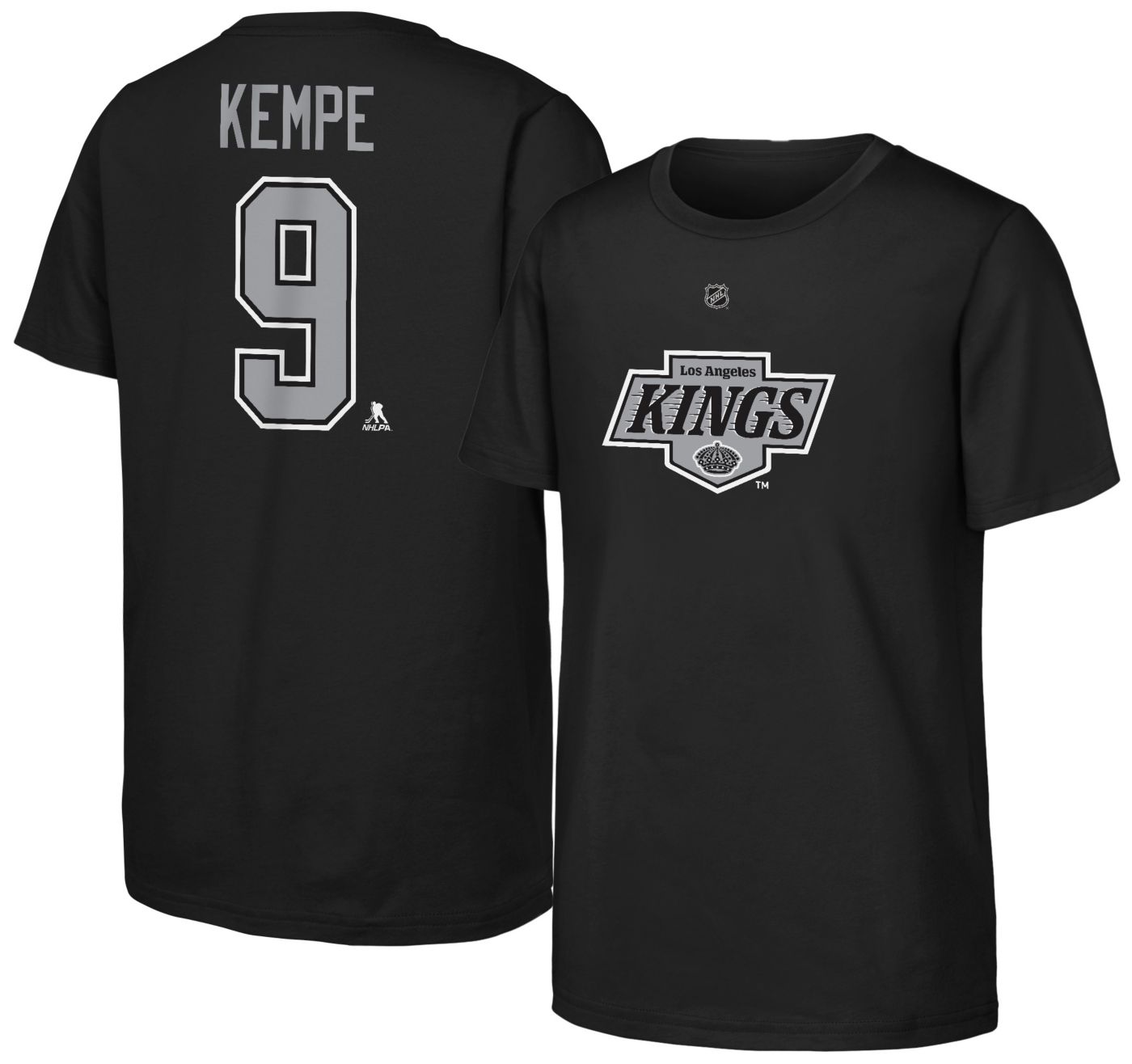 NHL Youth Los Angeles Kings Adrian Kempe 9 2024 2025 Black T Shirt Dick s Sporting Goods