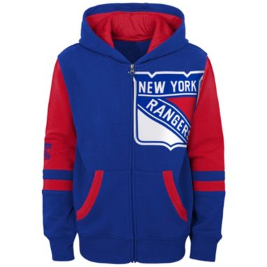 sorry, NHL Youth New York Rangers Face Off Blue Full-Zip Hoodie is currently out of stock