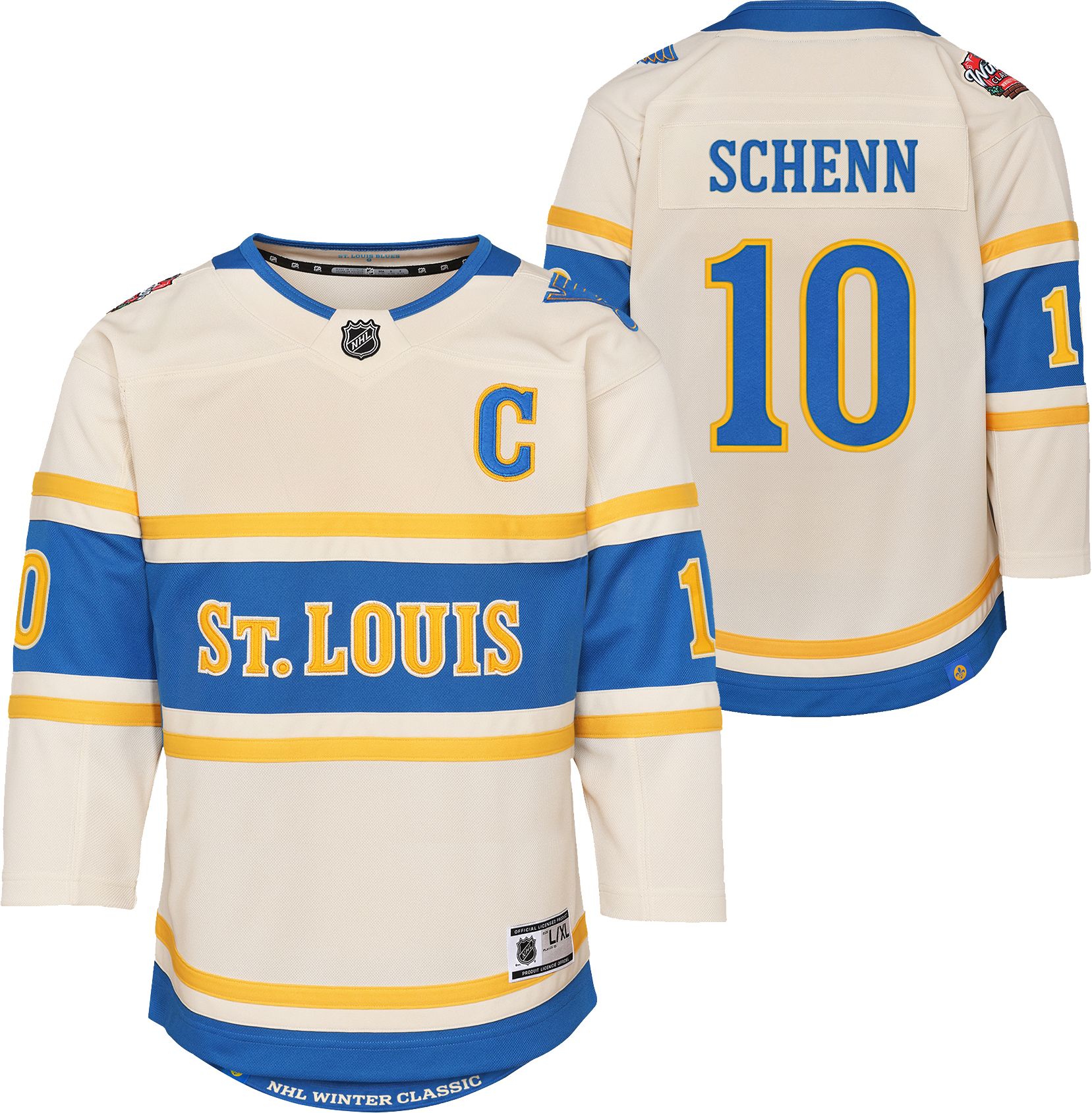 NHL Youth St. Louis Blues Brayden Schenn 10 20242025 Winter Classic Offwhite Premier Jersey