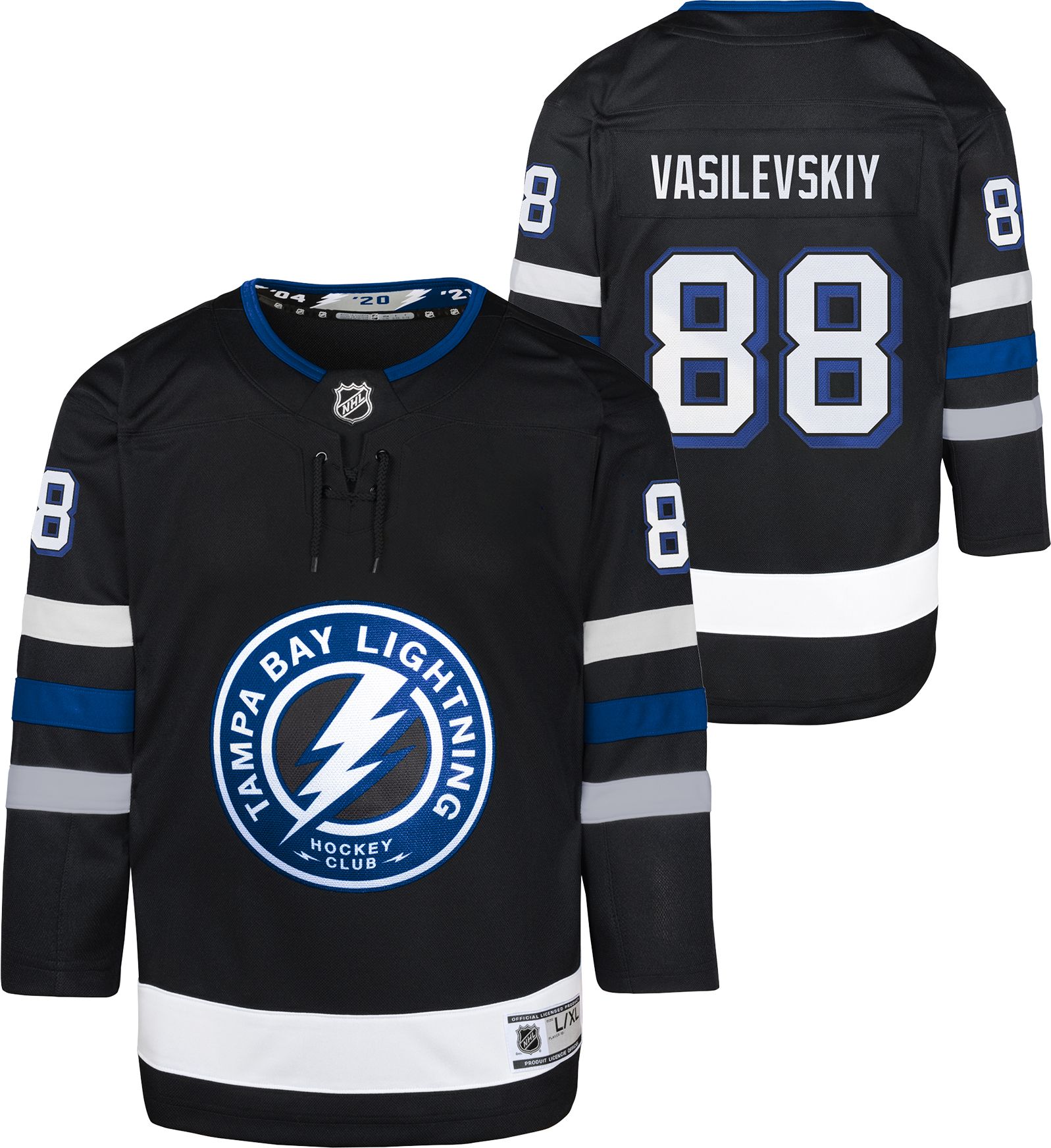 Adidas Tampa Bay Lightning No88 Andrei Vasilevskiy Black Alternate Authentic 2020 Stanley Cup Champions Stitched NHL Jersey
