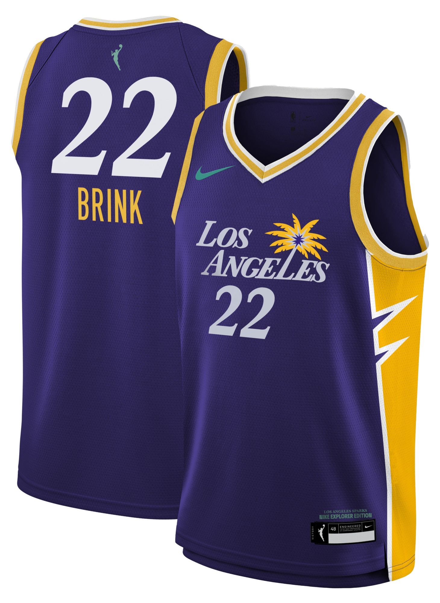 Nike Youth Los Angeles Sparks Purple Cameron Brink #22 Explorer Jersey product image