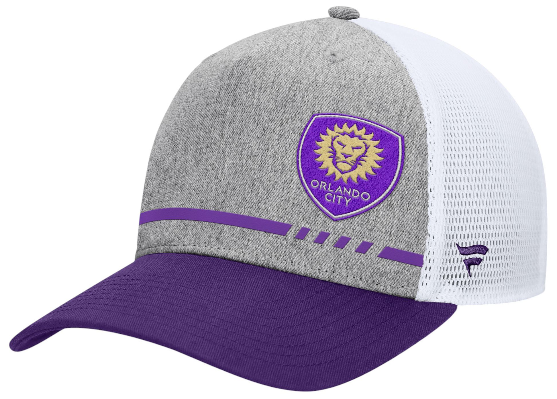 MLS Adult Orlando City Low Block Grey Trucker Adjustable Hat product image