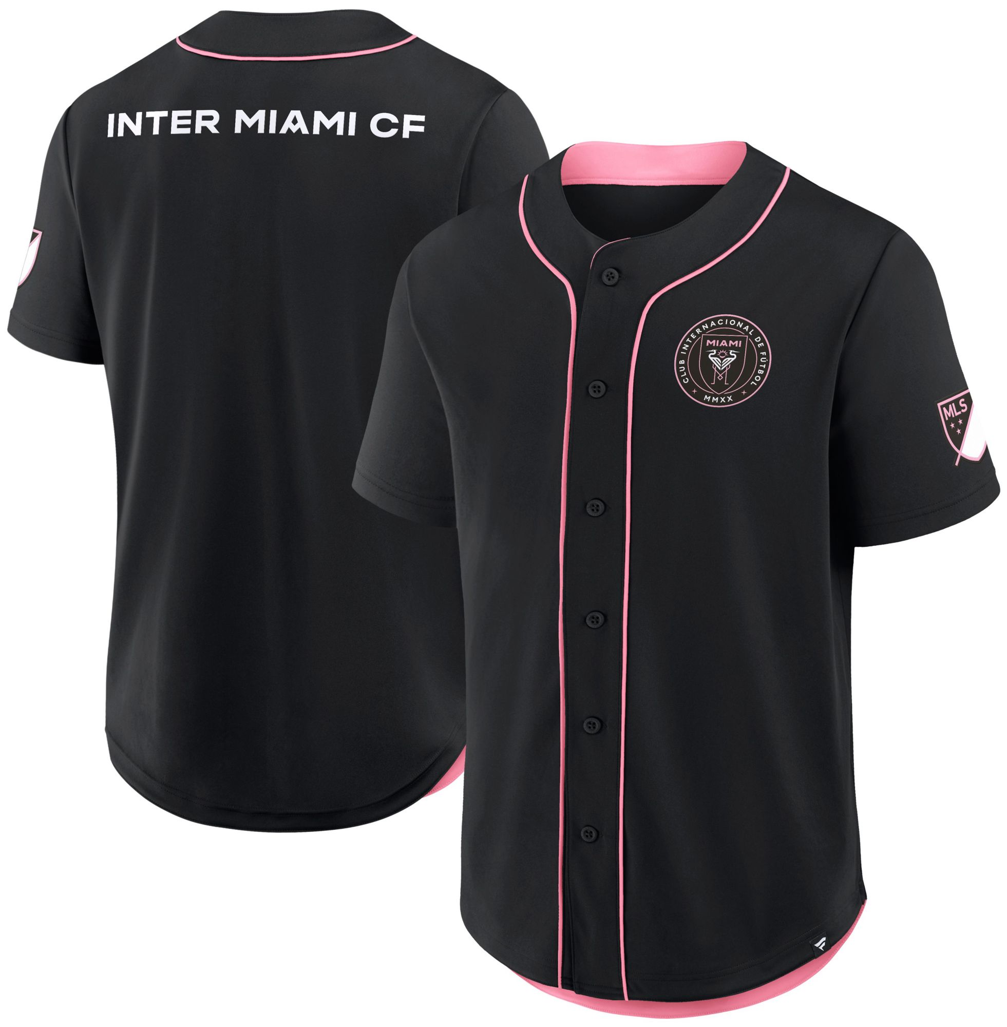 MLS Adult Inter Miami CF Black Baseball Jersey product image
