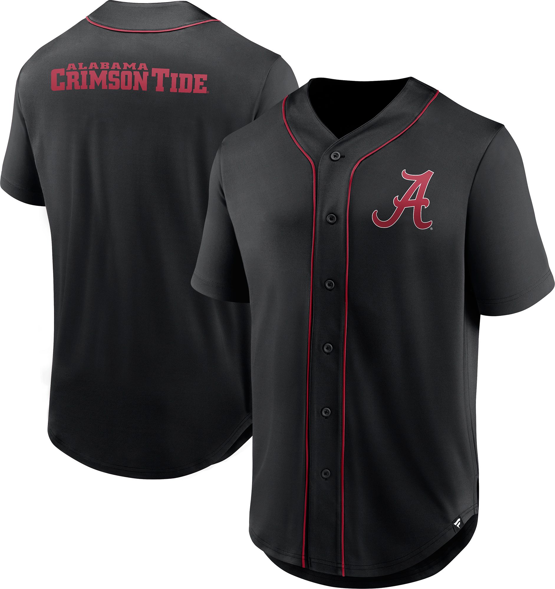 NCAA Men's Alabama Crimson Tide Black Full Button Fashion Baseball Jersey product image