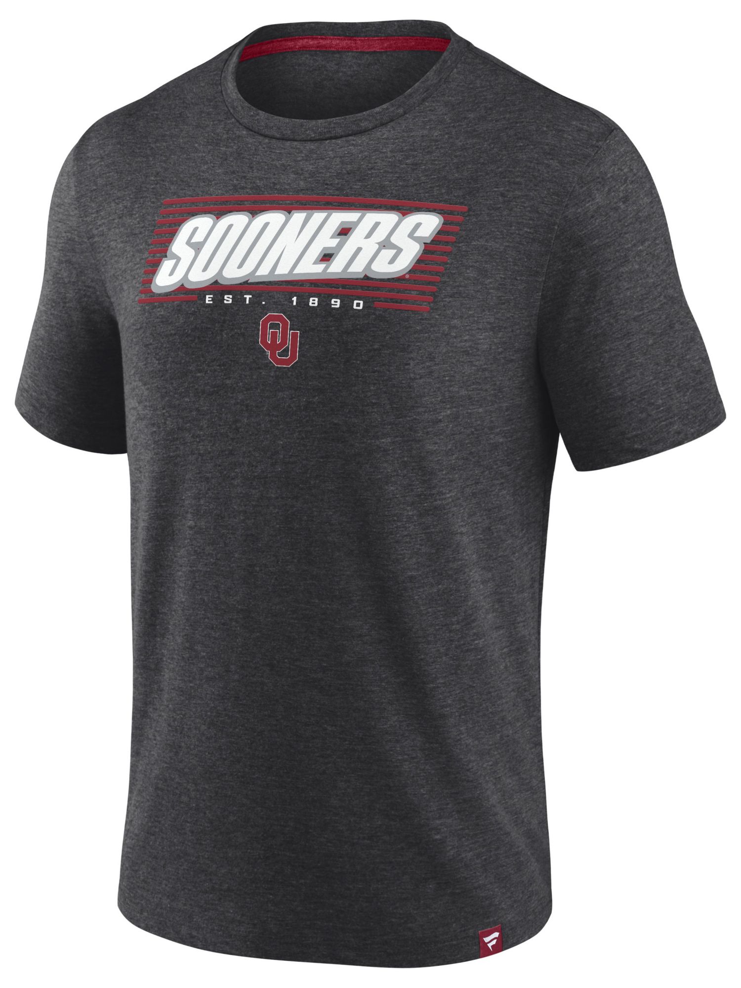 NCAA Men's Oklahoma Sooners Charcoal Heather Offset Stacked Logo T-Shirt product image