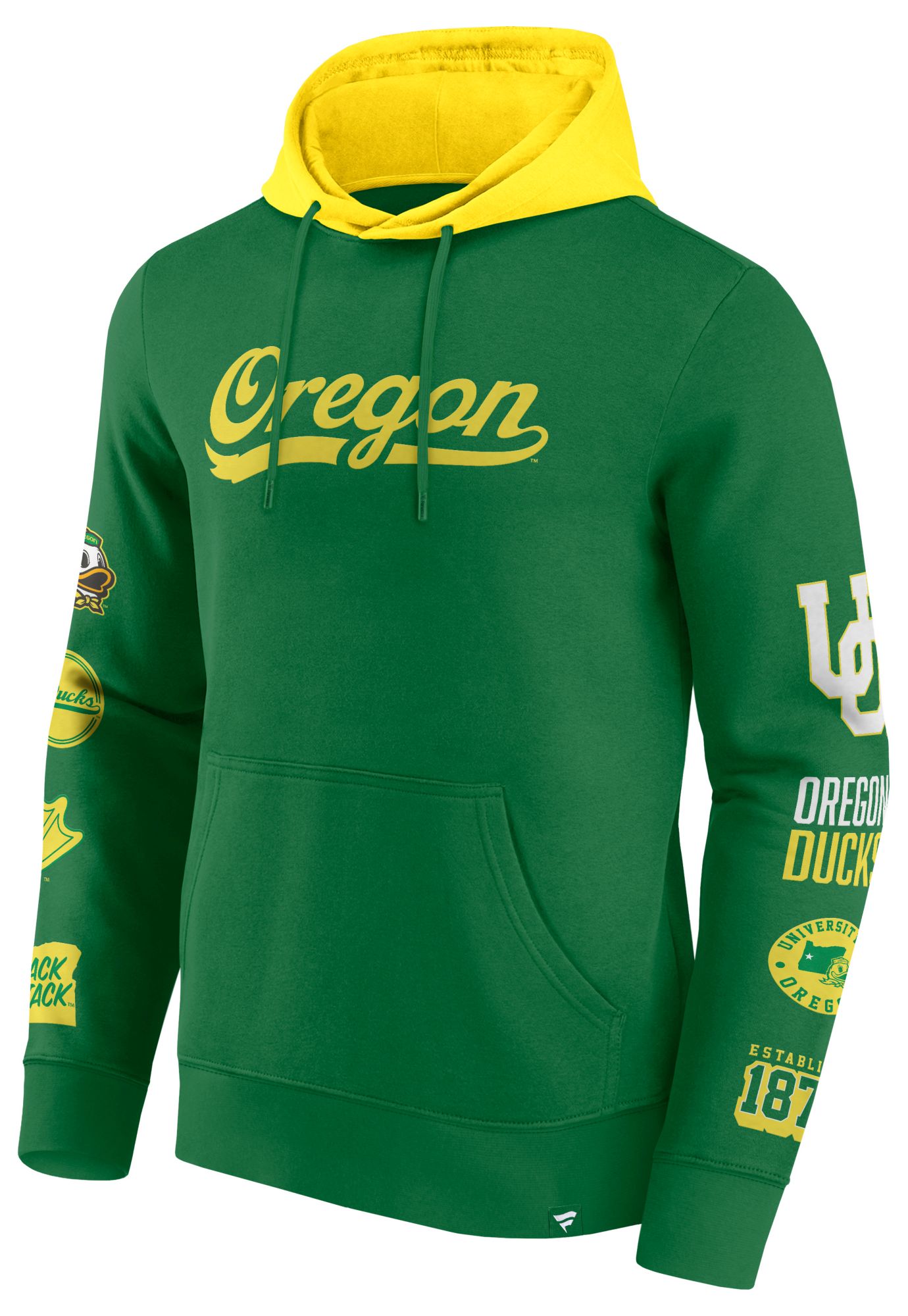 NCAA Men's Oregon Ducks Green Colorblock Badge Pullover Hoodie product image