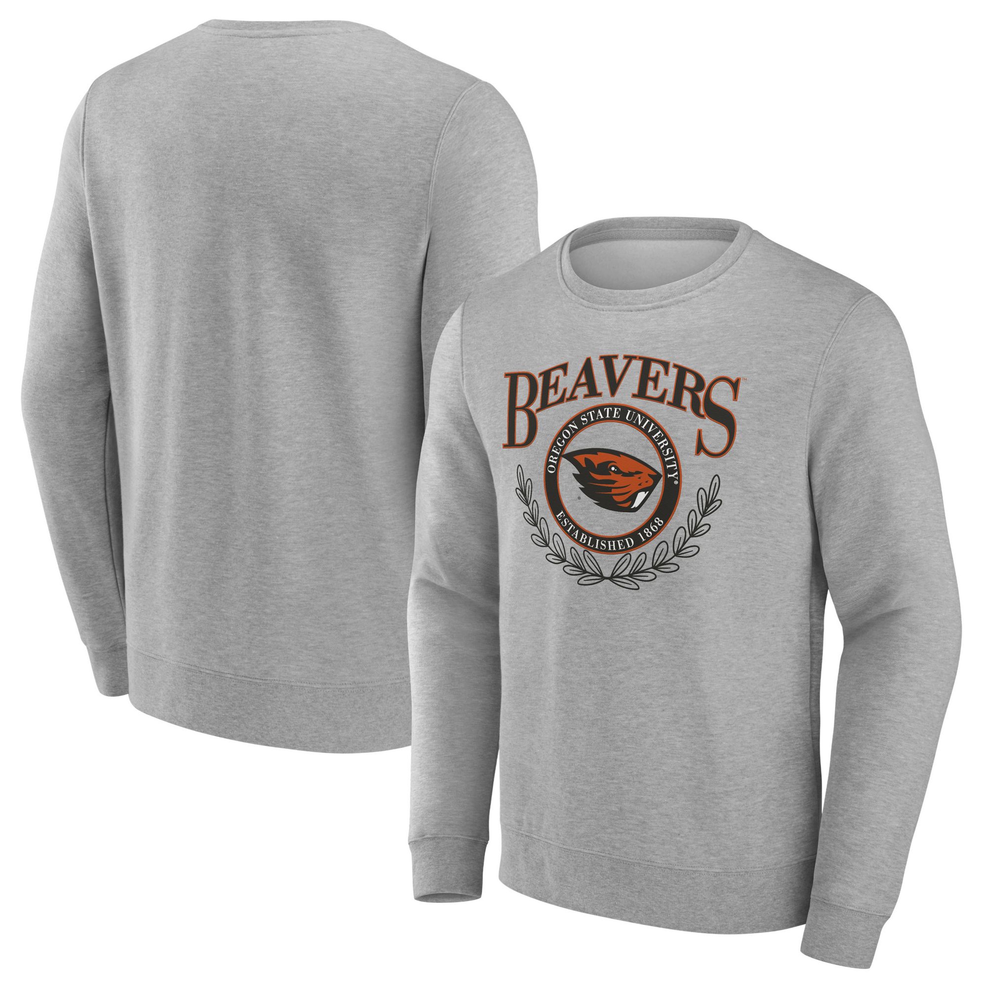NCAA Men's Oregon State Beavers Grey Heather Laurel Classic Crew Neck Sweatshirt product image