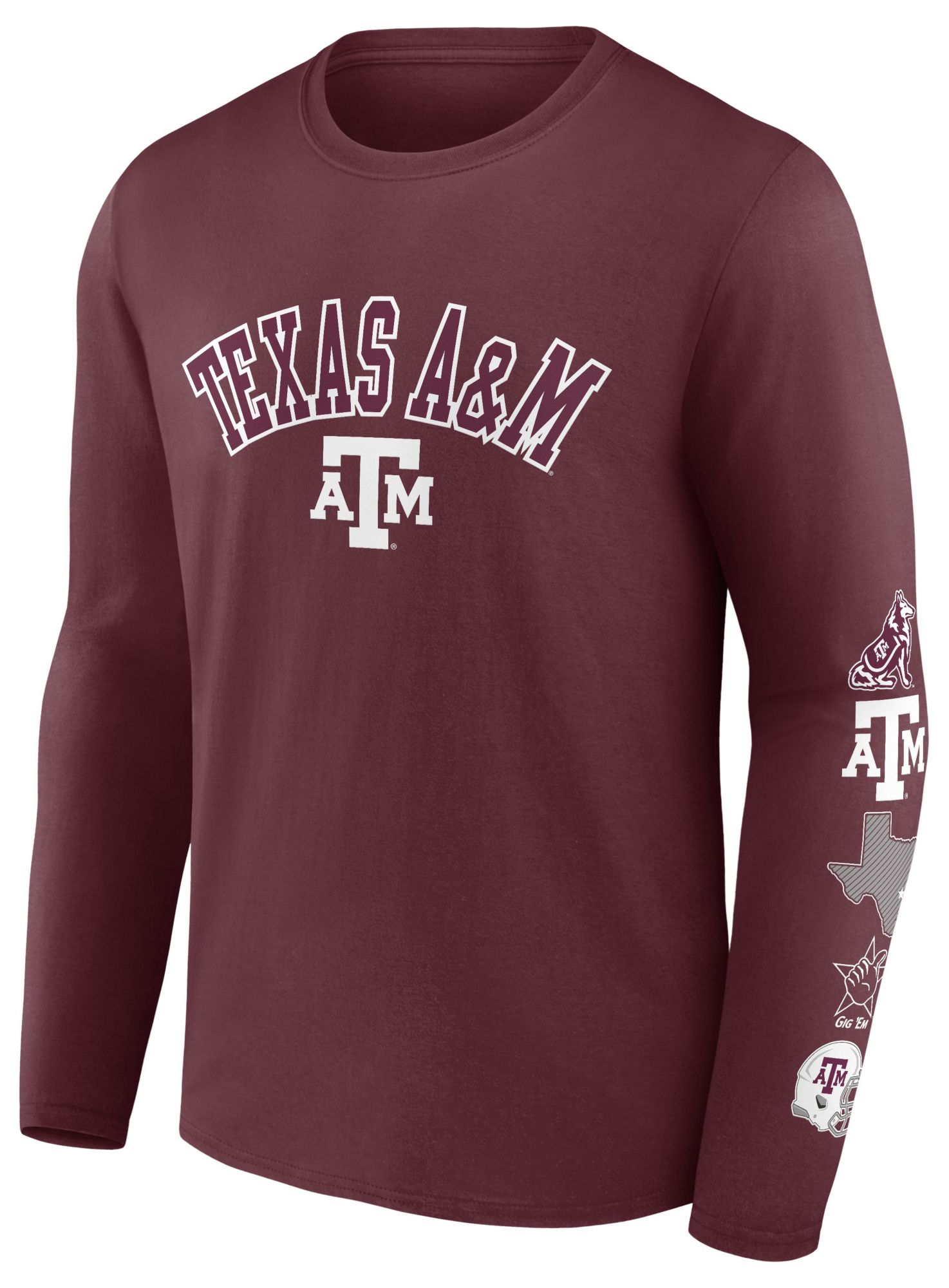 NCAA Men's Texas A&M Aggies Maroon Badge Long Sleeve T-Shirt product image