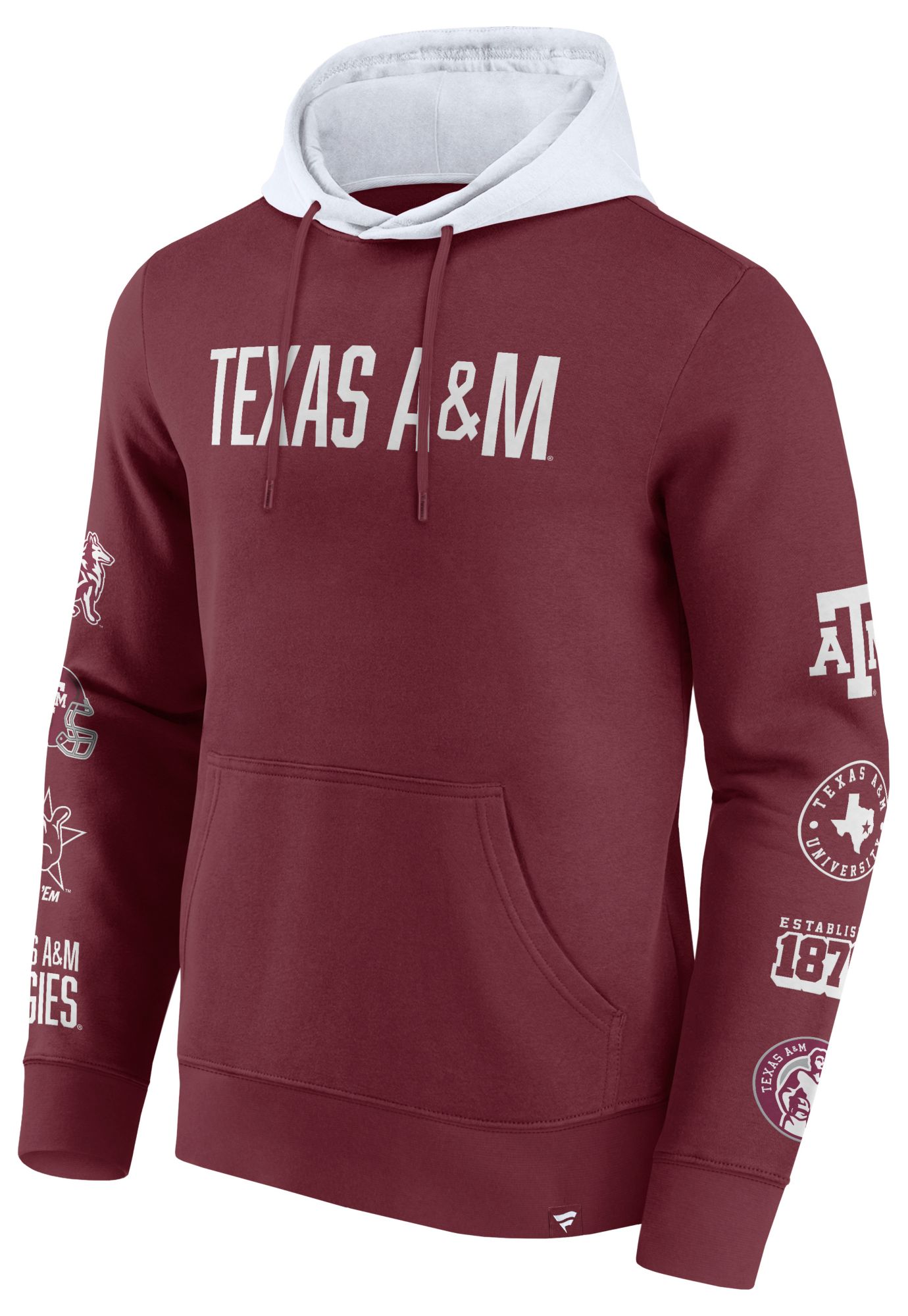 NCAA Men's Texas A&M Aggies Maroon Colorblock Badge Pullover Hoodie product image