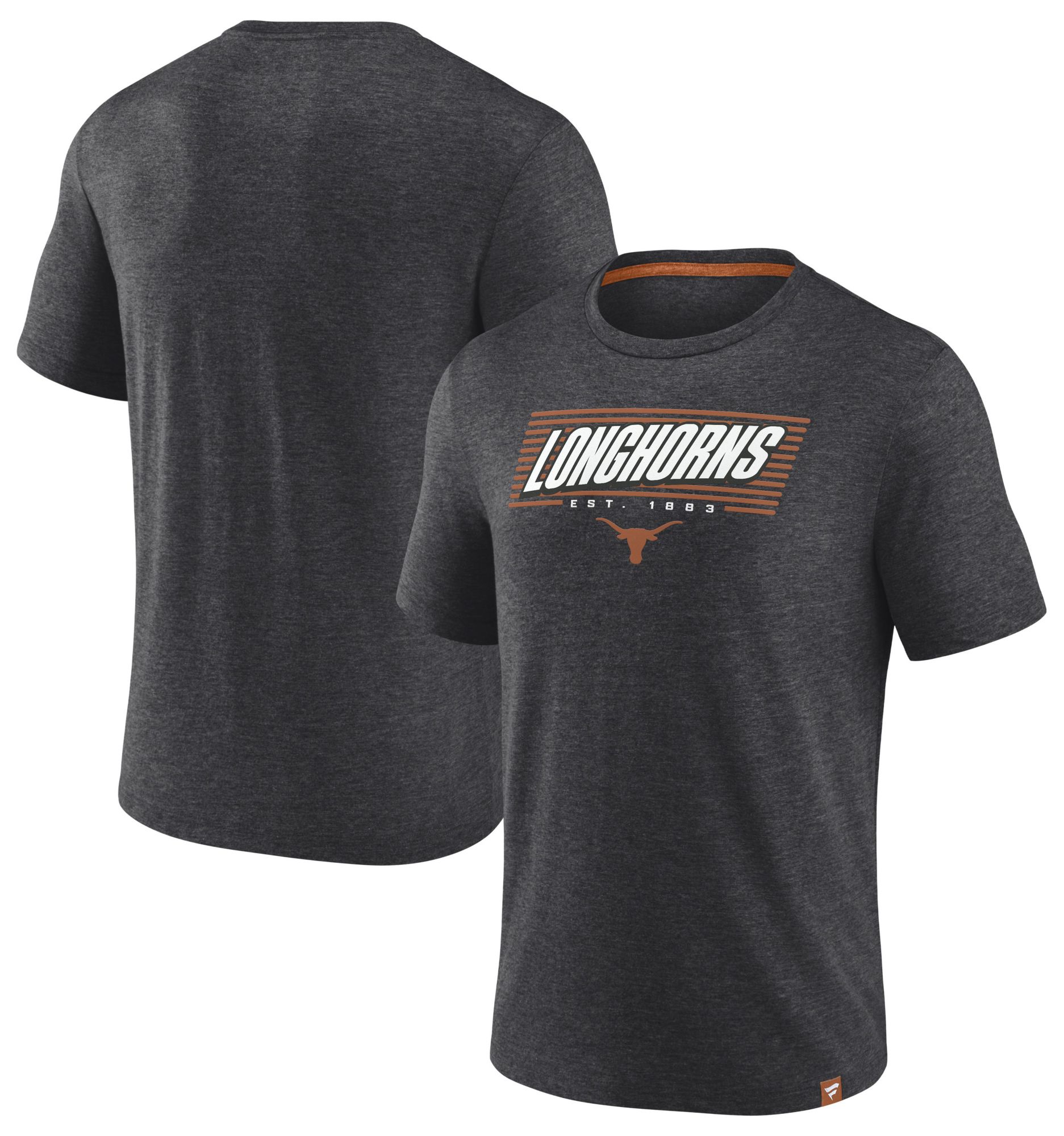 NCAA Men's Texas Longhorns Charcoal Heather Offset Stacked Logo T-Shirt product image