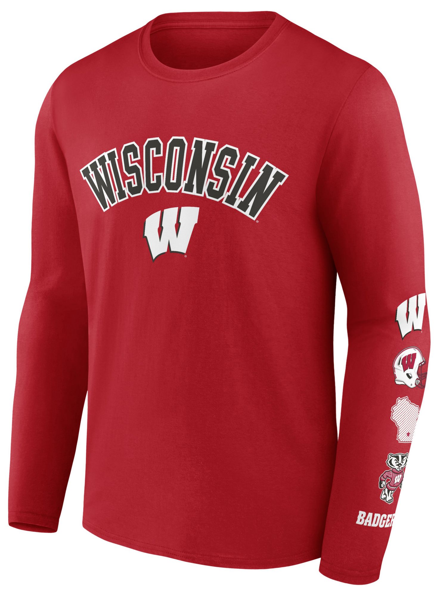NCAA Men's Wisconsin Badgers Badging Red Long Sleeve Shirt product image