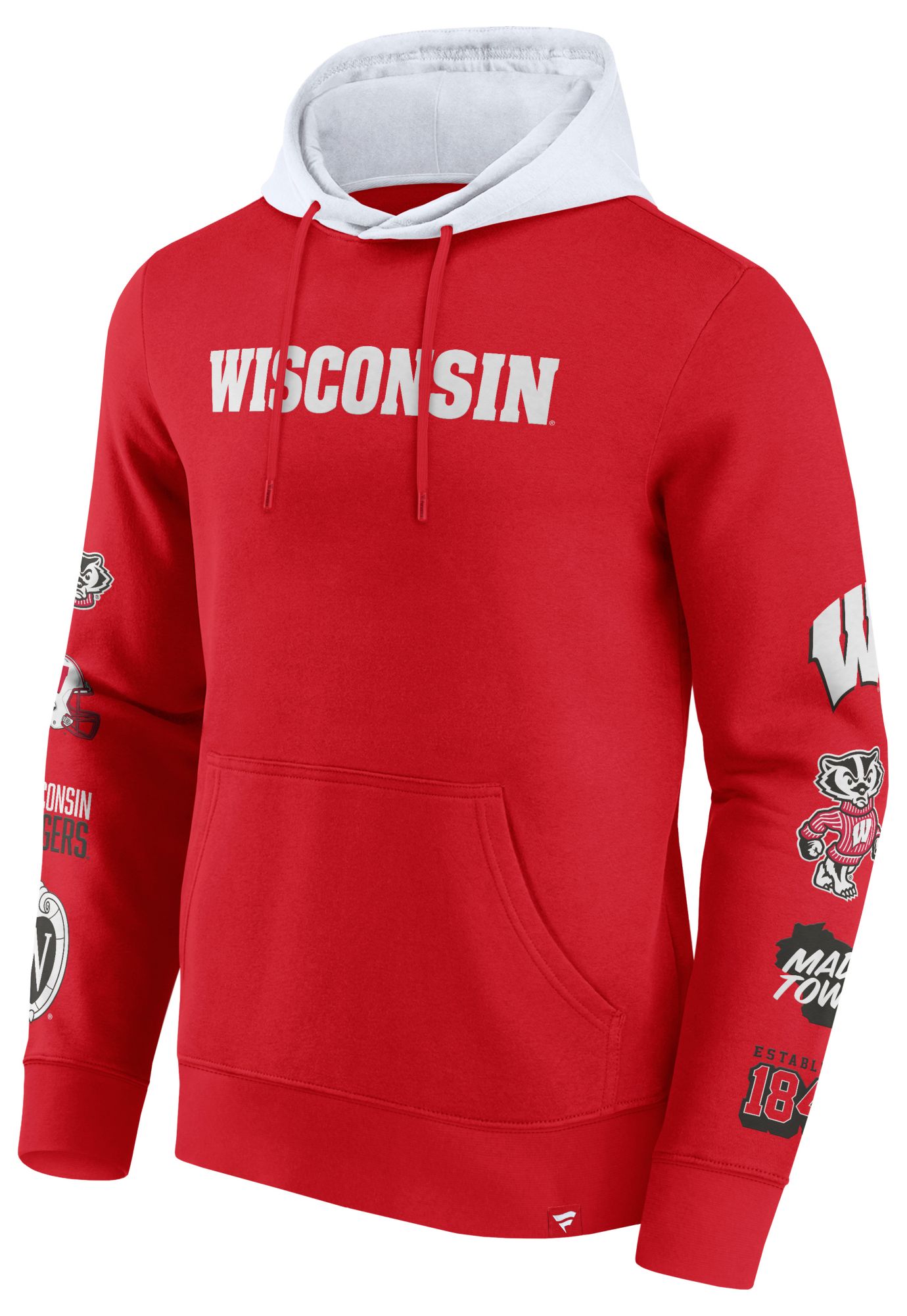 NCAA Men's Wisconsin Badgers Badge Red Pullover Hoodie product image