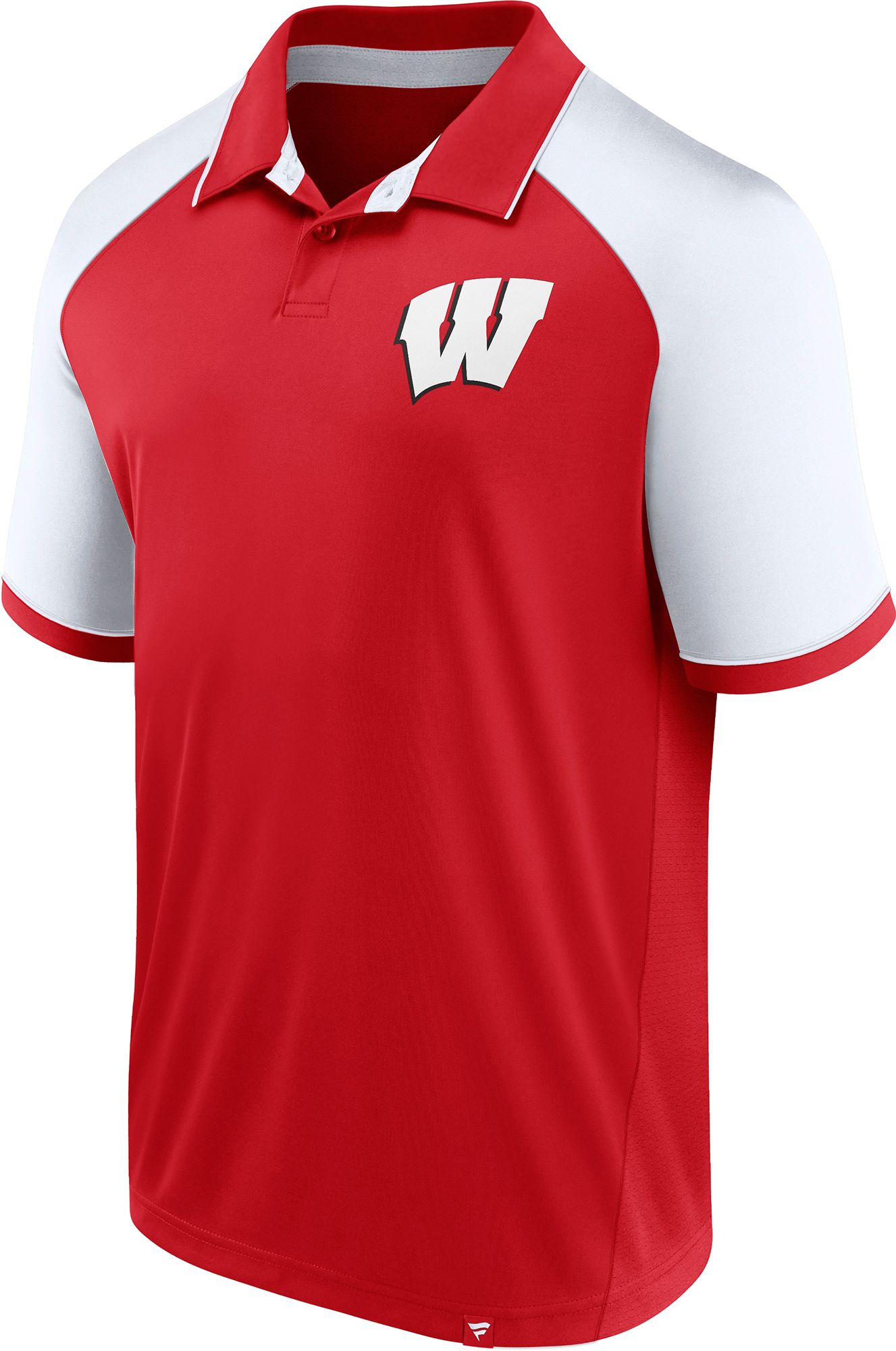 NCAA Men's Wisconsin Badgers Red/White Agility Logo Polo product image