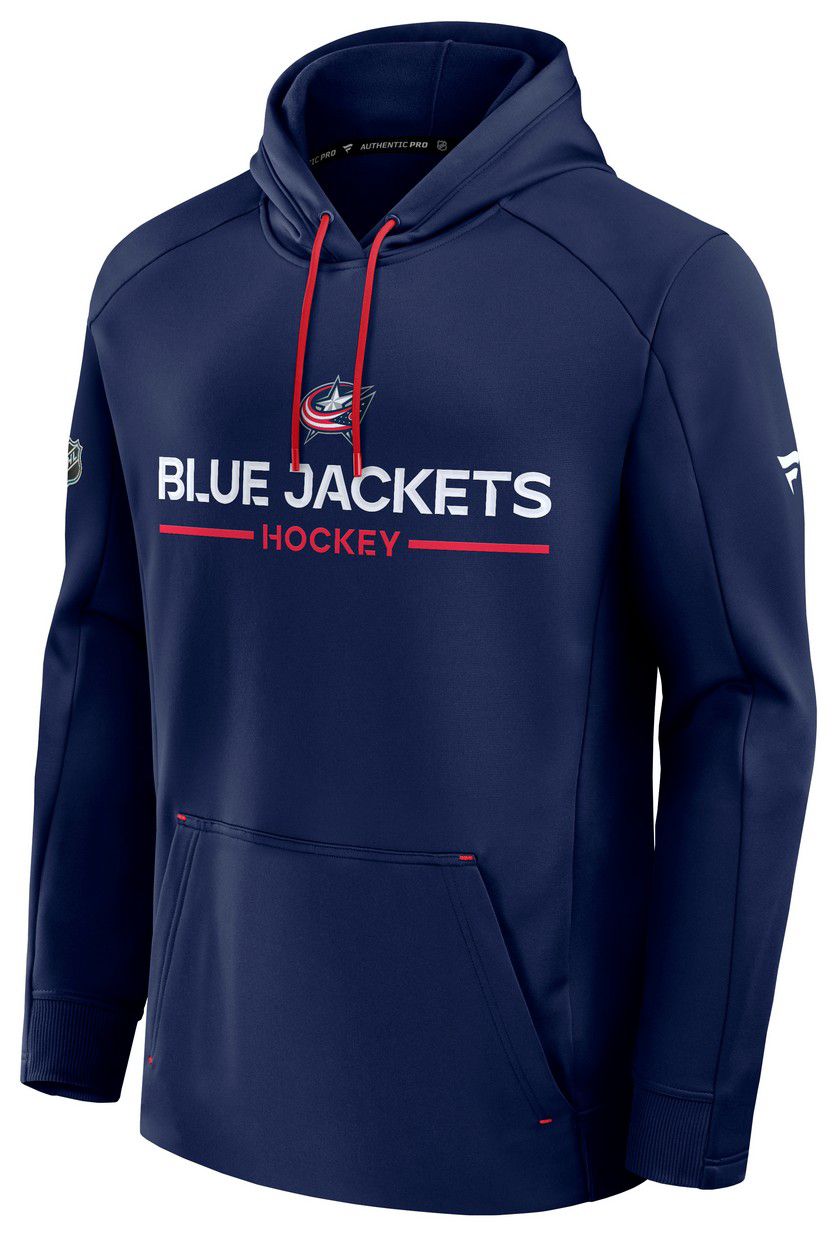 NHL Men's Columbus Blue Jackets Navy Authentic Pro Rink Pullover Hoodie product image