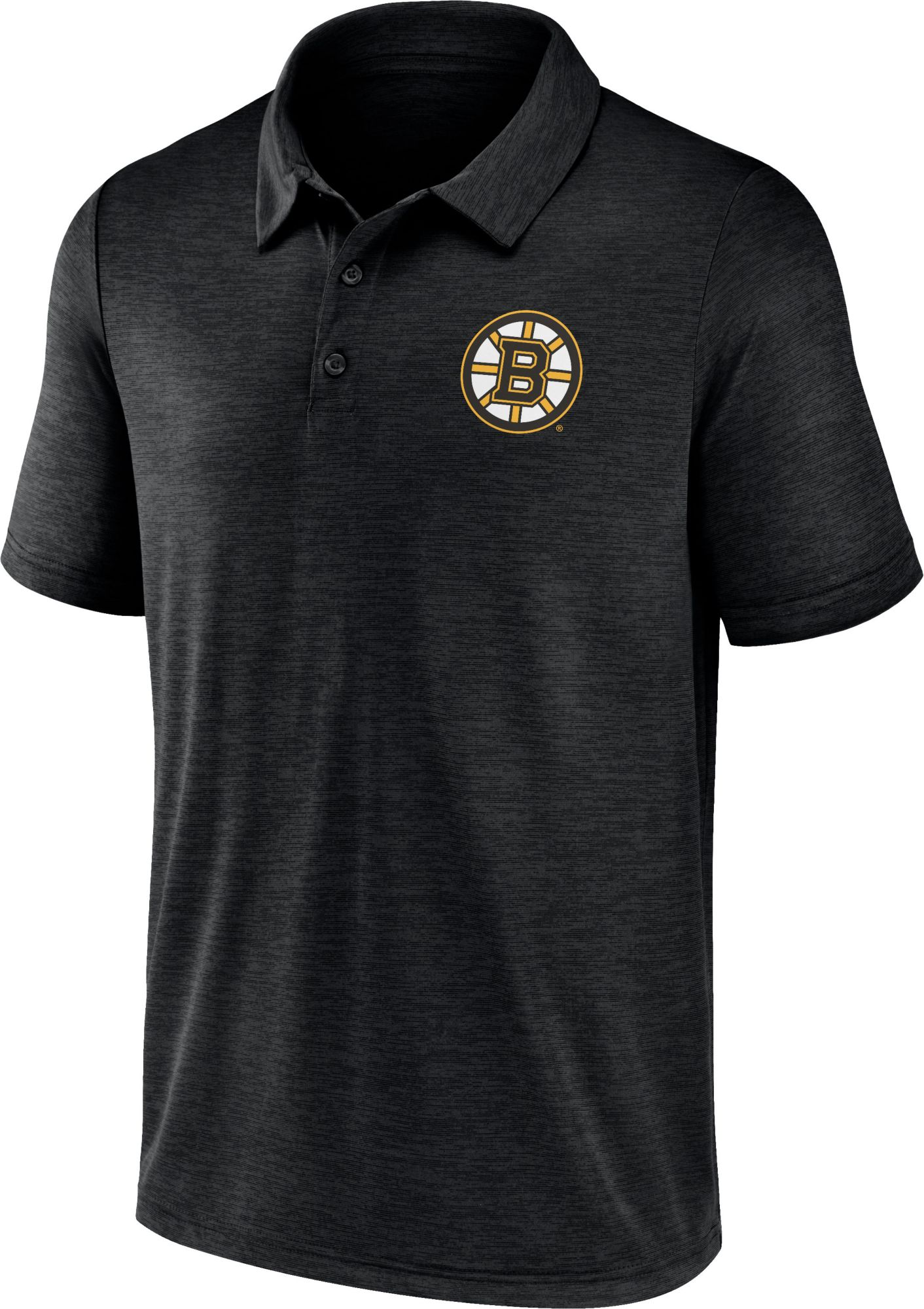 NHL Adult Boston Bruins Essential Striated Black Polo product image