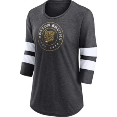sorry, NHL Women's Boston Bruins Tri-Blend Grey Three-Quarter Sleeve Shirt is currently out of stock