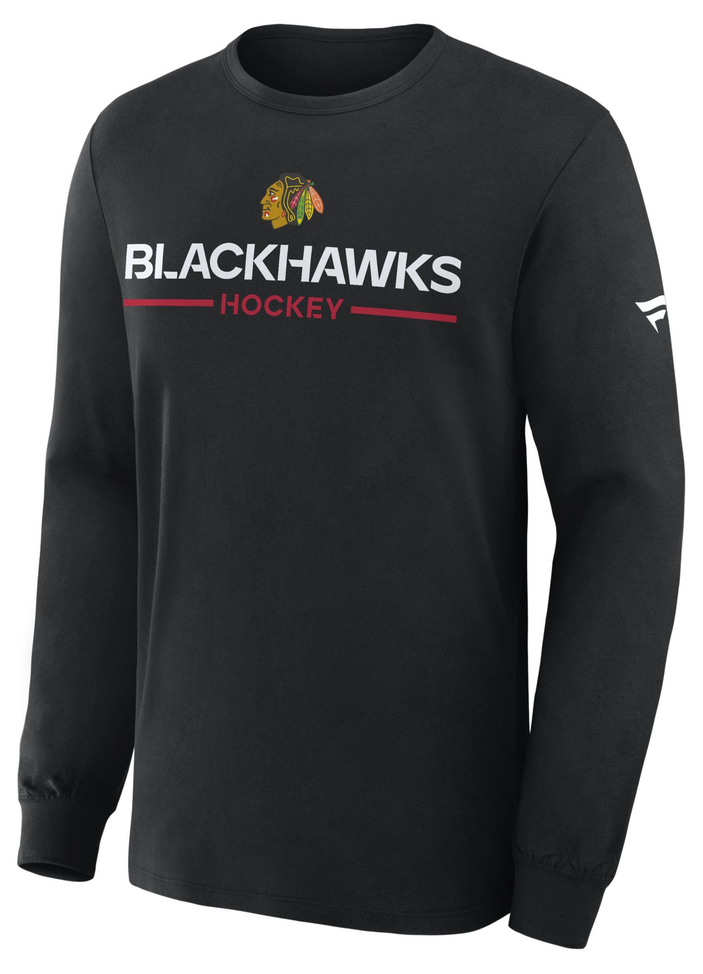 NHL Men's Chicago Blackhawks Black Primary Long Sleeve T-Shirt product image