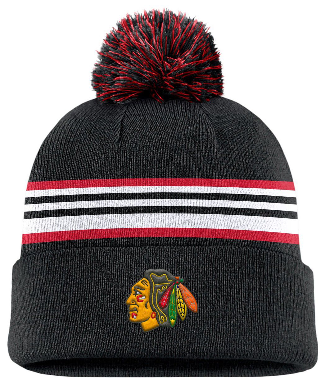 NHL Men's Chicago Blackhawks Black Cuffed Knit Beanie product image