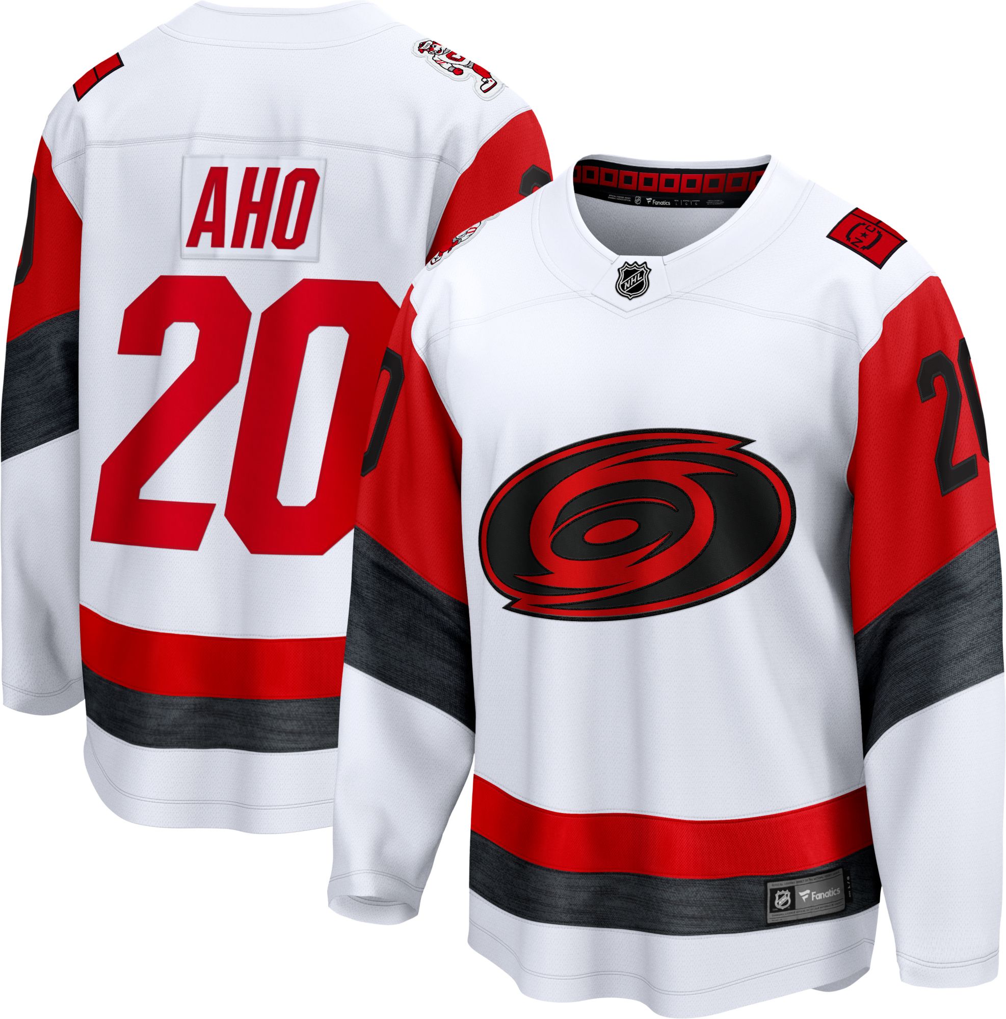 NHL Men's Carolina Hurricanes Sebastian Aho #20 White Breakaway Replica Away Jersey product image