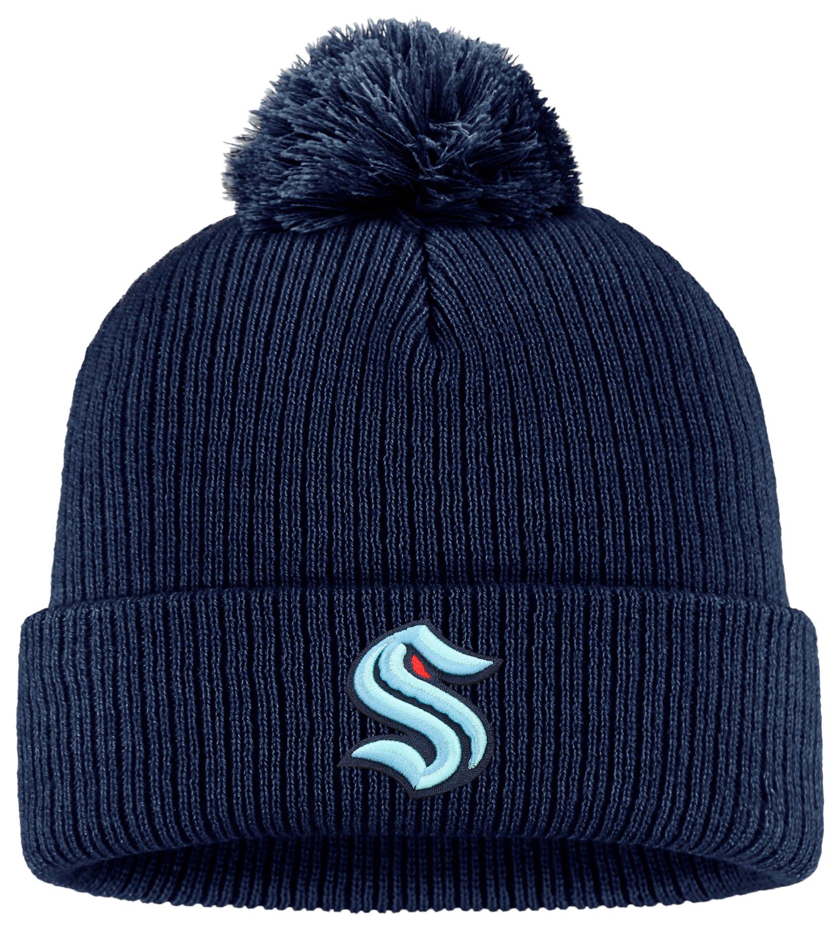 NHL Adult Seattle Kraken 2024 Core Navy Pom Beanie product image