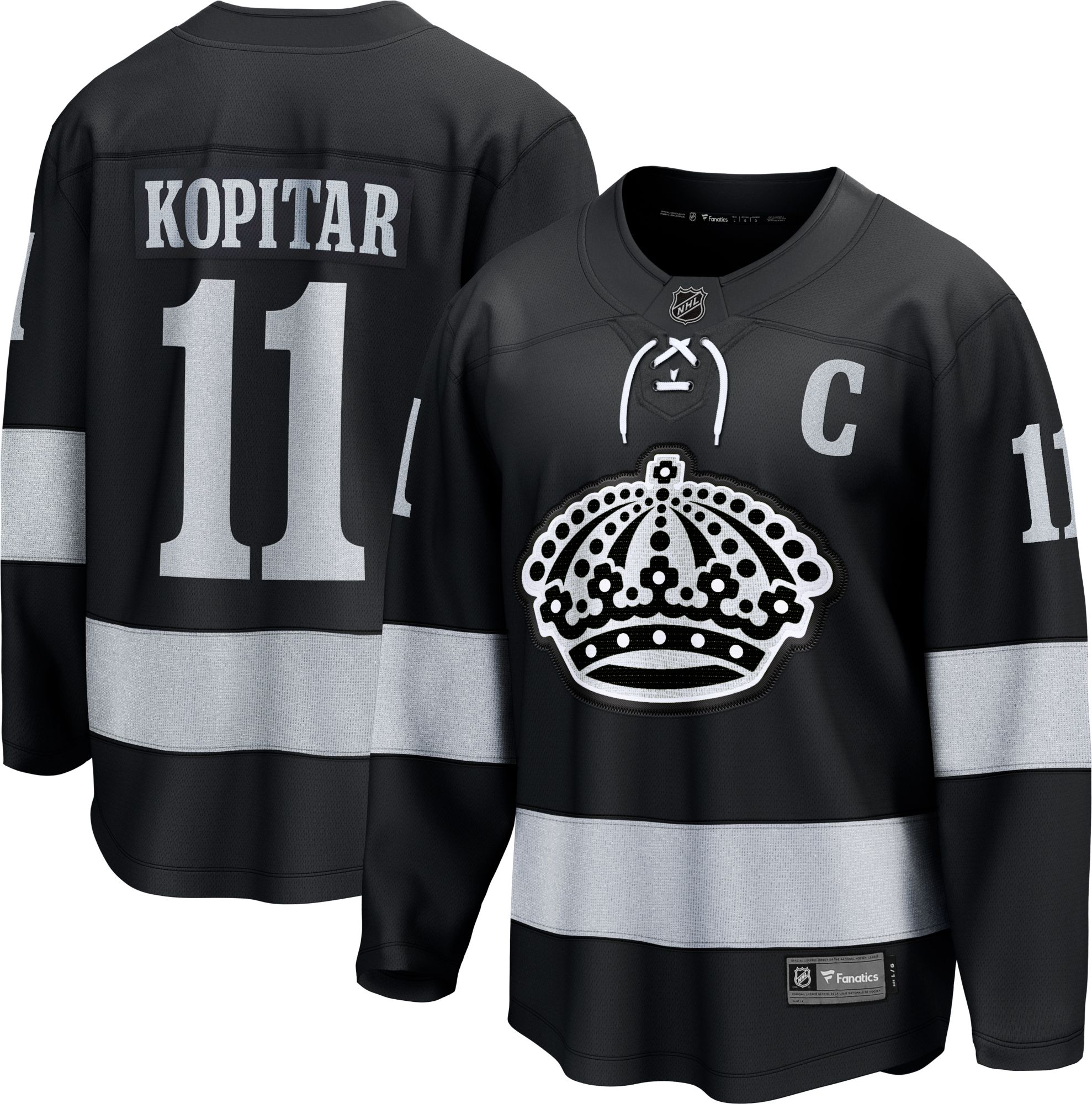 NHL Men's Los Angeles Kings Anze Kopitar #11 Black Breakaway Replica Alternate Jersey product image