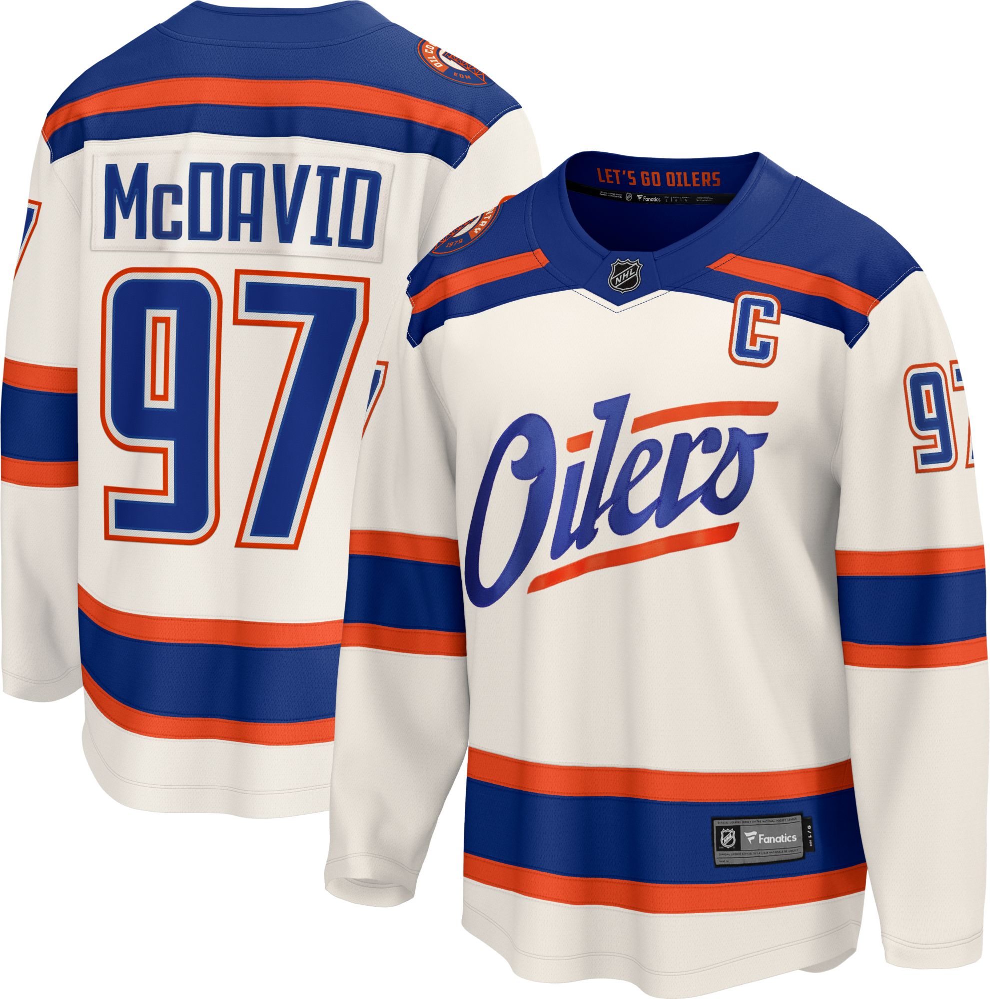 NHL Men's Edmonton Oilers Connor McDavid #97 Cream Breakaway Replica Alternate Jersey product image