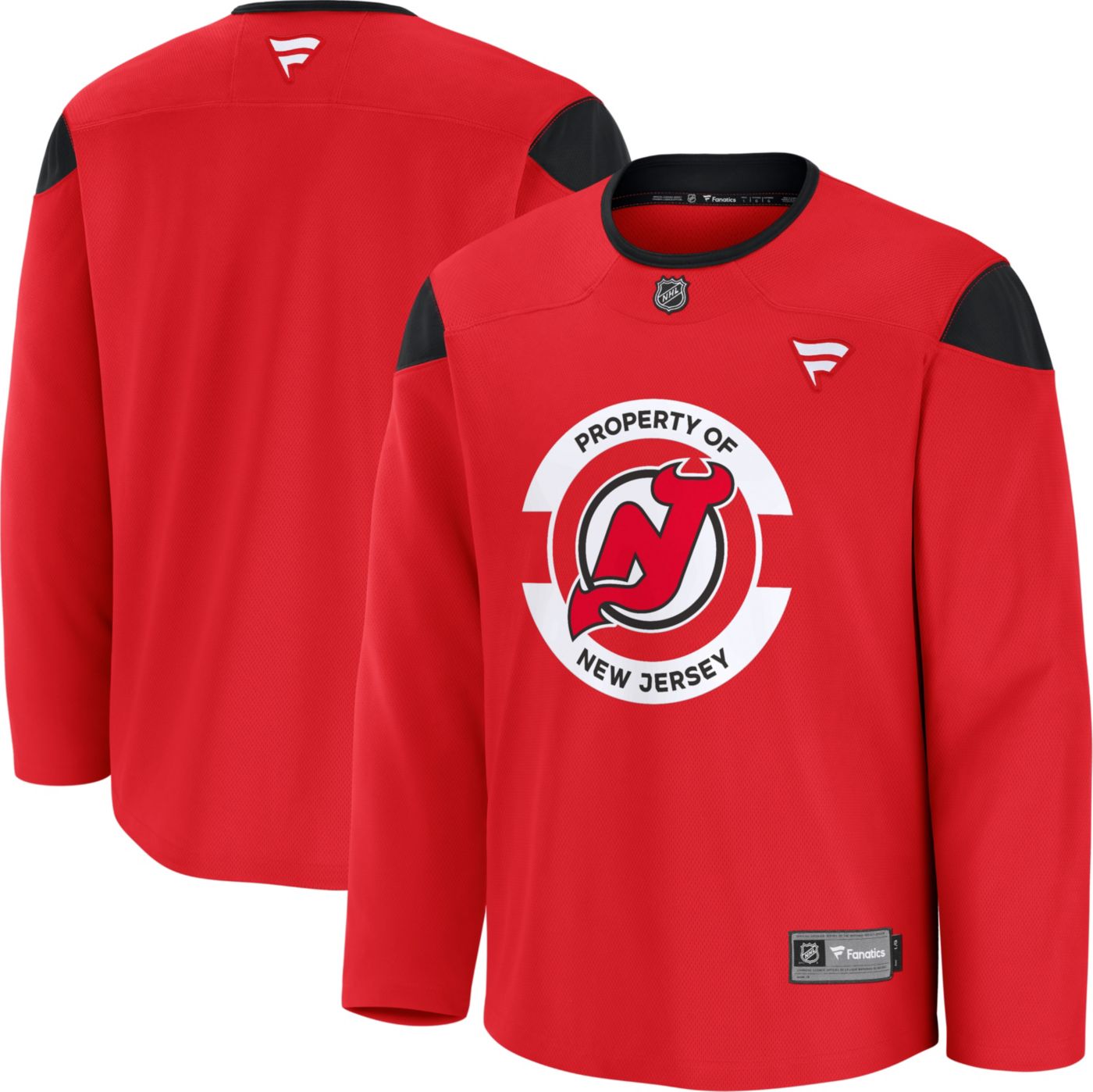 Men s Fanatics Red New Jersey Devils Team Practice Jersey Size Small