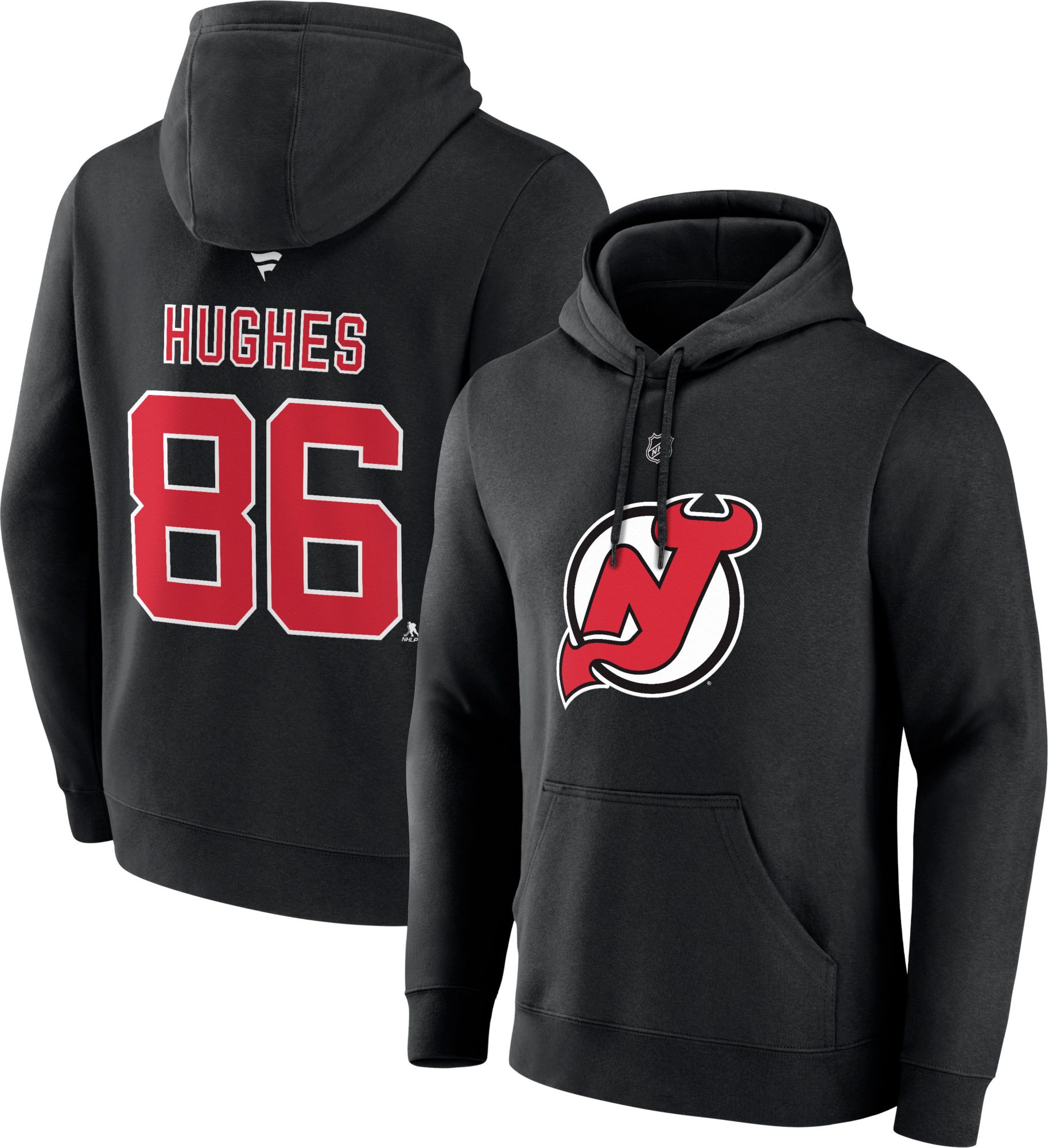 NHL Adult New Jersey Devils Jack Hughes #86 2024-2025 Black Pullover Hoodie product image