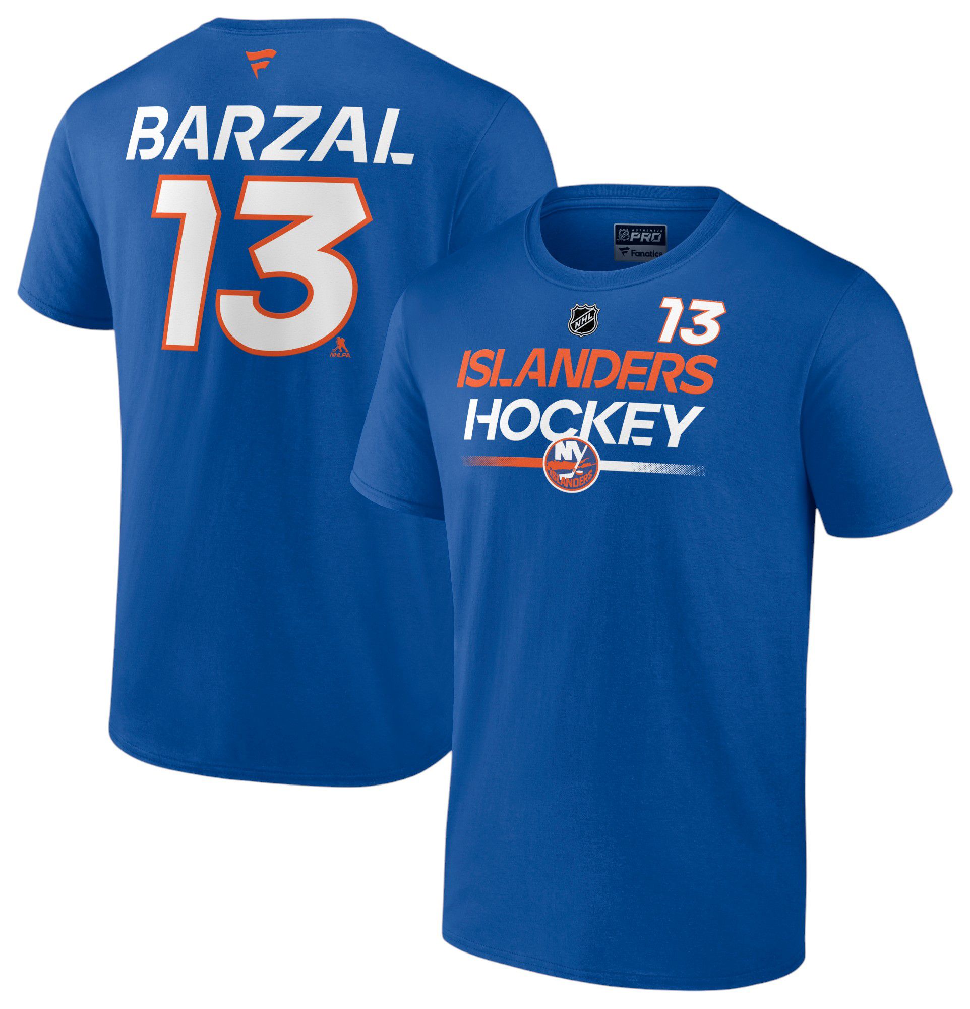 NHL Adult New York Islanders Mathew Barzal #13 2024-2025 Blue T-Shirt product image