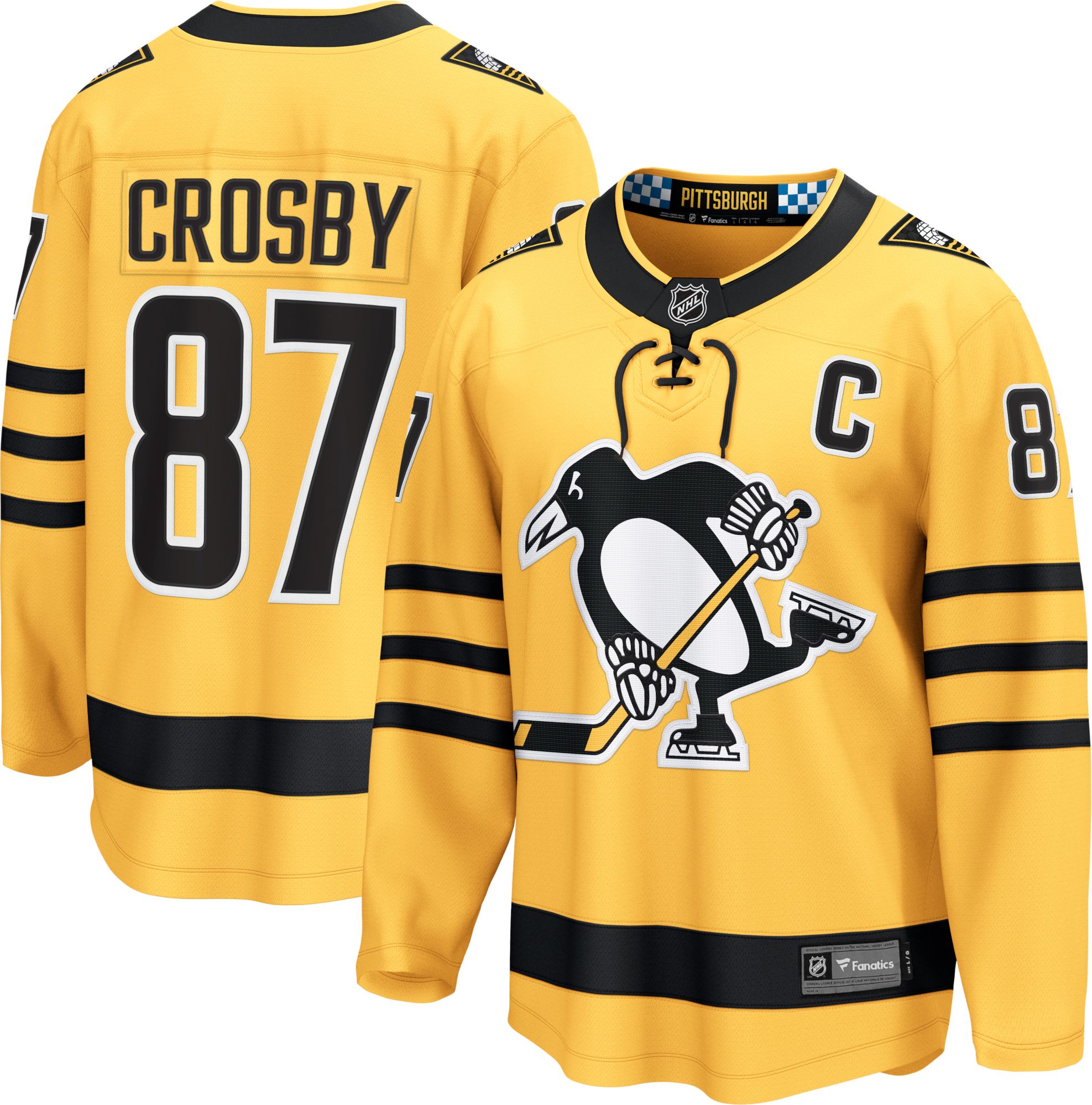 NHL Men's Pittsburgh Penguins Sidney Crosby #87 Gold Breakaway Replica Alternate Jersey product image