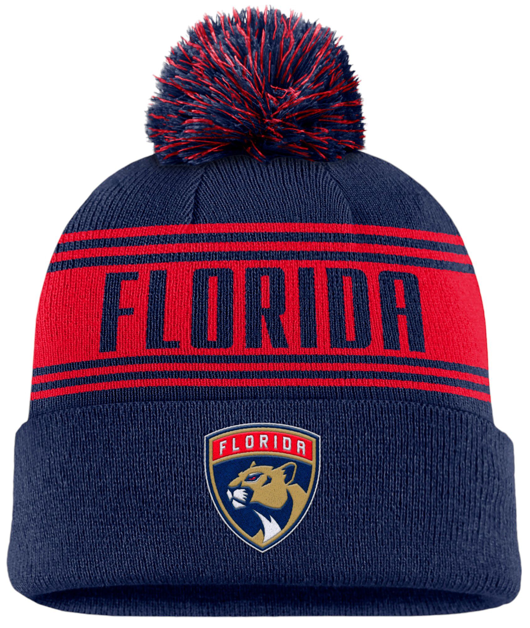 NHL Adult Florida Panthers 2024 Enforce Navy Pom Beanie Dick's