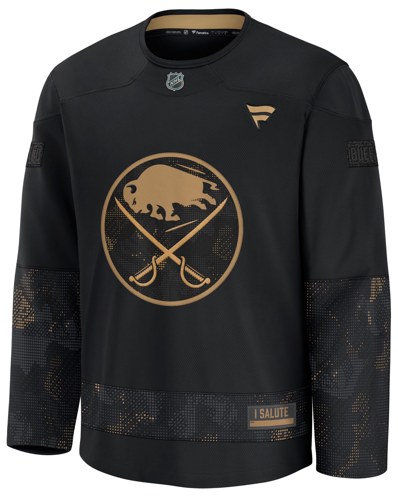 NHL Men's Buffalo Sabres 2024-2025 Military Black Practice Jersey product image