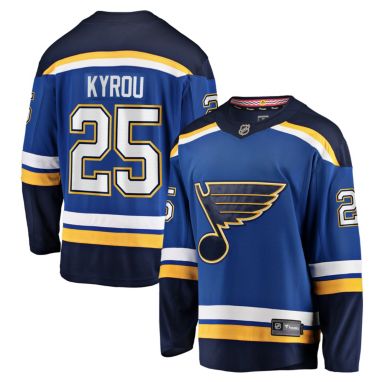 sorry, NHL Men's St. Louis Blues Jordan Kyrou #25 Home Breakaway Replica Jersey is currently out of stock