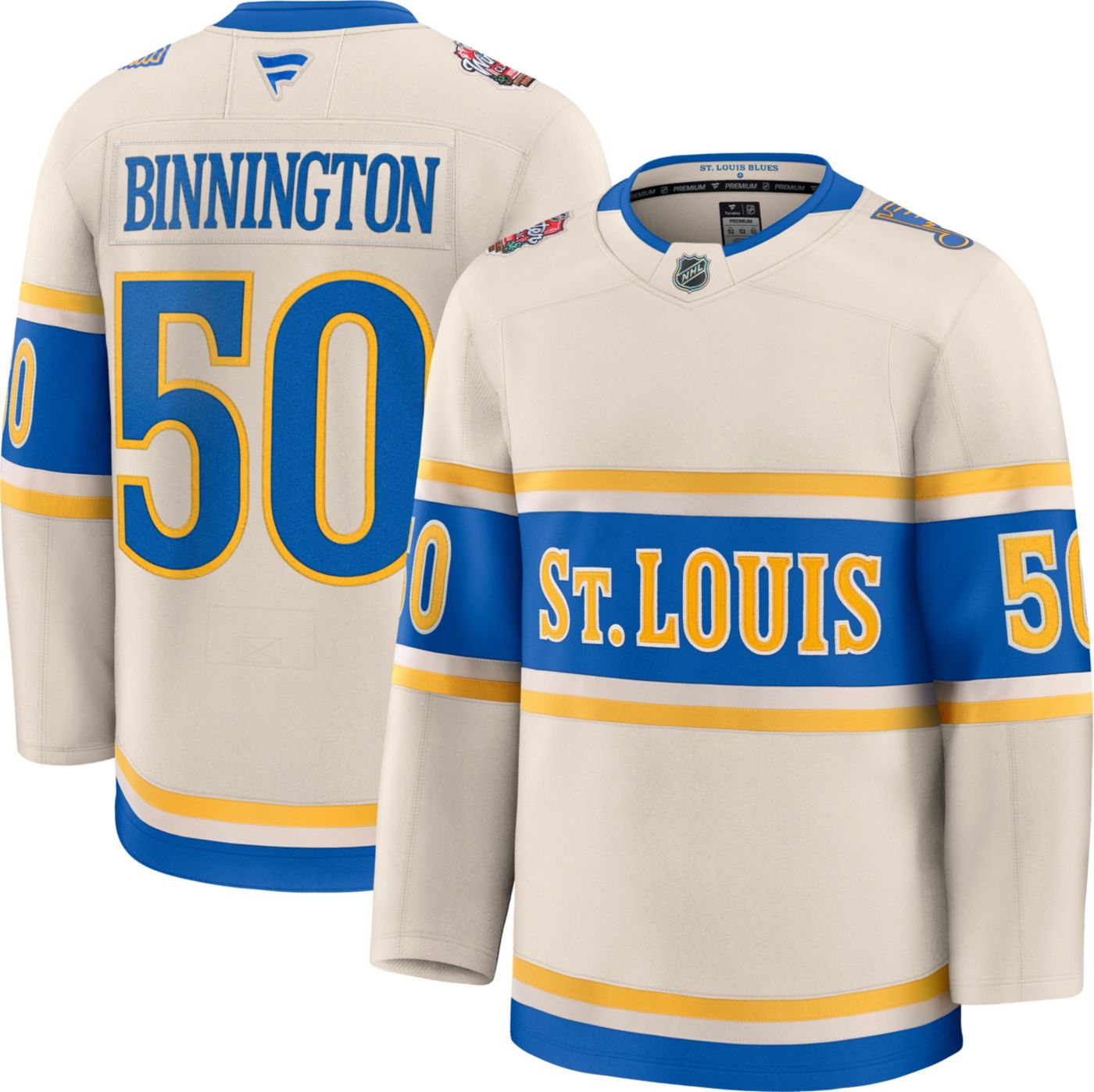 NHL Men s St. Louis Blues Jordan Binnington 50 2024 2025 Winter Classic Offwhite Premium Authentic Jersey Dick s Sporting Goods