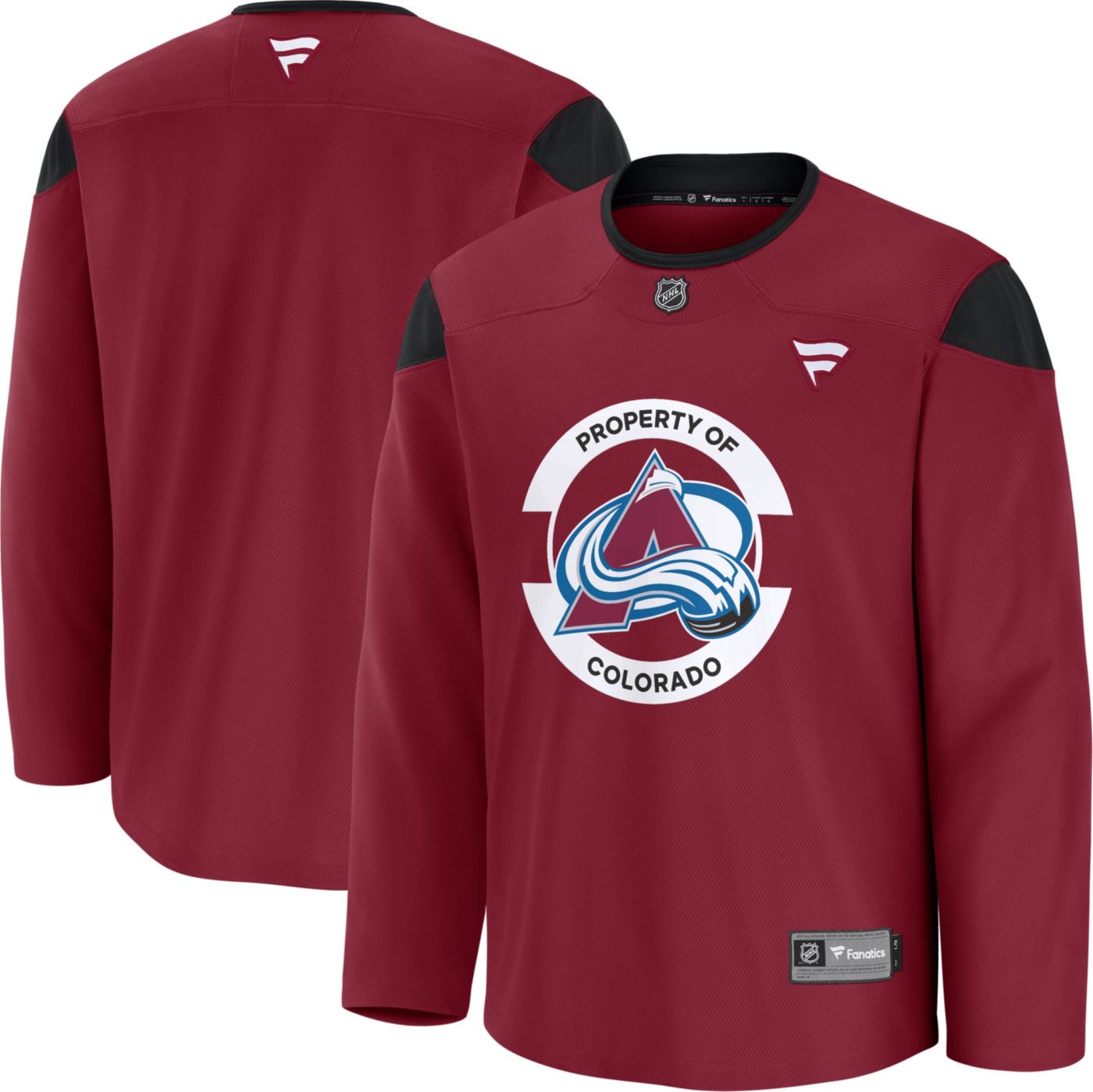 Men s Fanatics Burgundy Colorado Avalanche Practice Jersey Size Medium