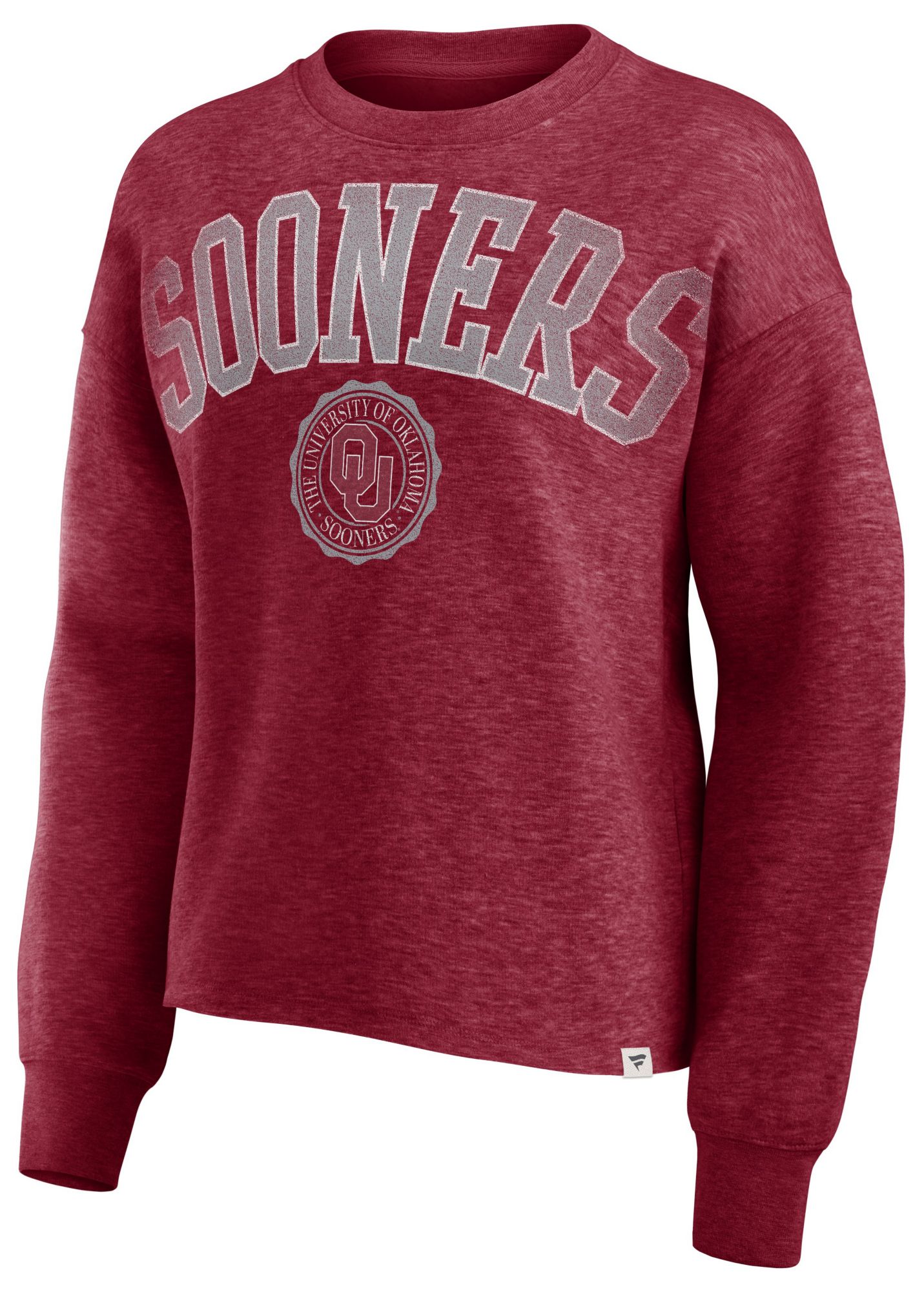 NCAA Women's Oklahoma Sooners Crimson Oversized Arch Wordmark Crew Neck Sweatshirt product image
