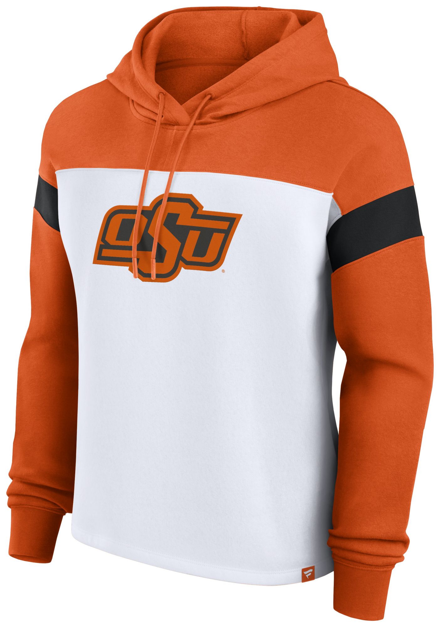 NCAA Women's Oklahoma State Cowboys White Print Logo Colorblock Pullover Hoodie product image