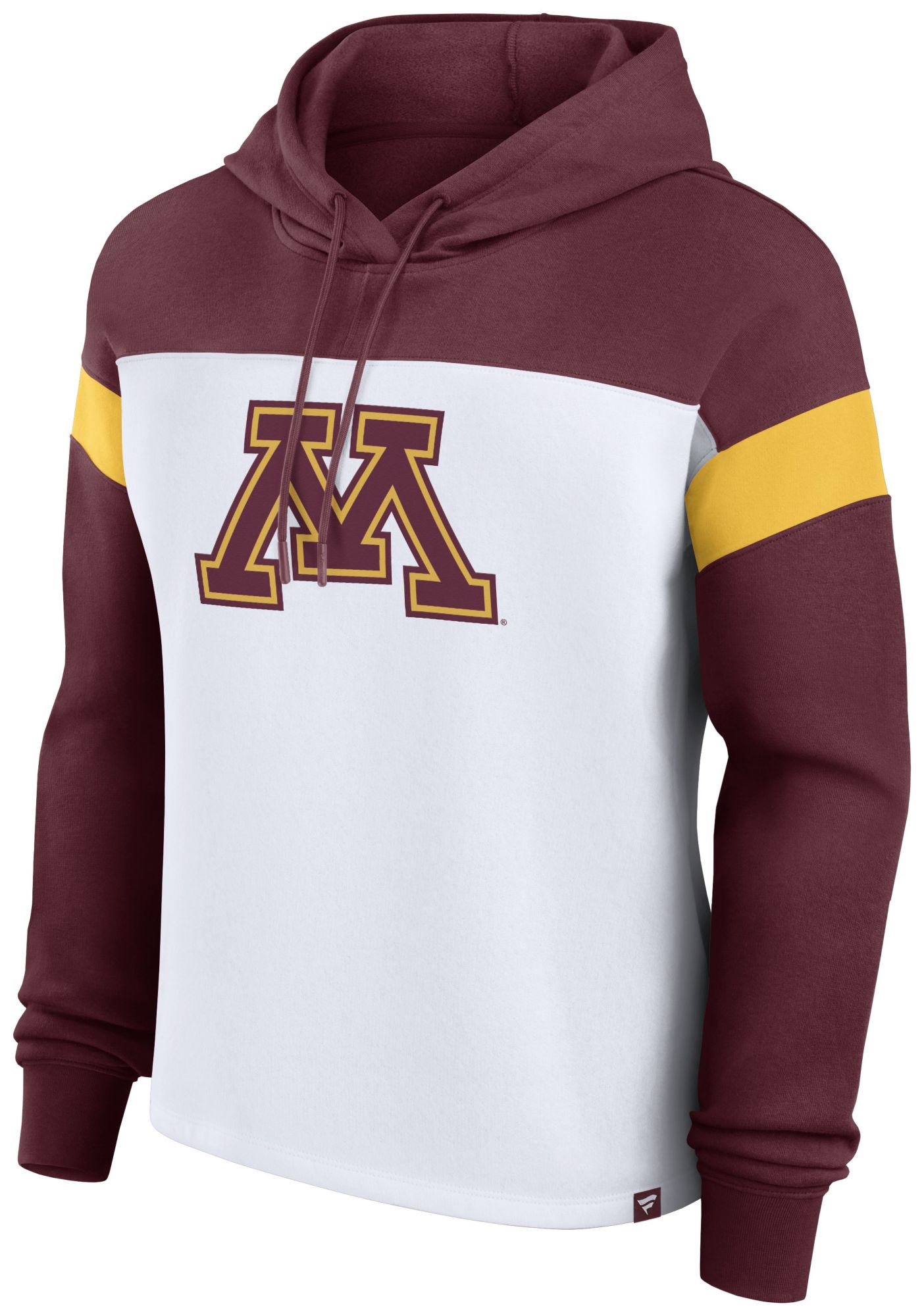 NCAA Women's Minnesota Golden Gophers White Print Logo Colorblock Pullover Hoodie product image