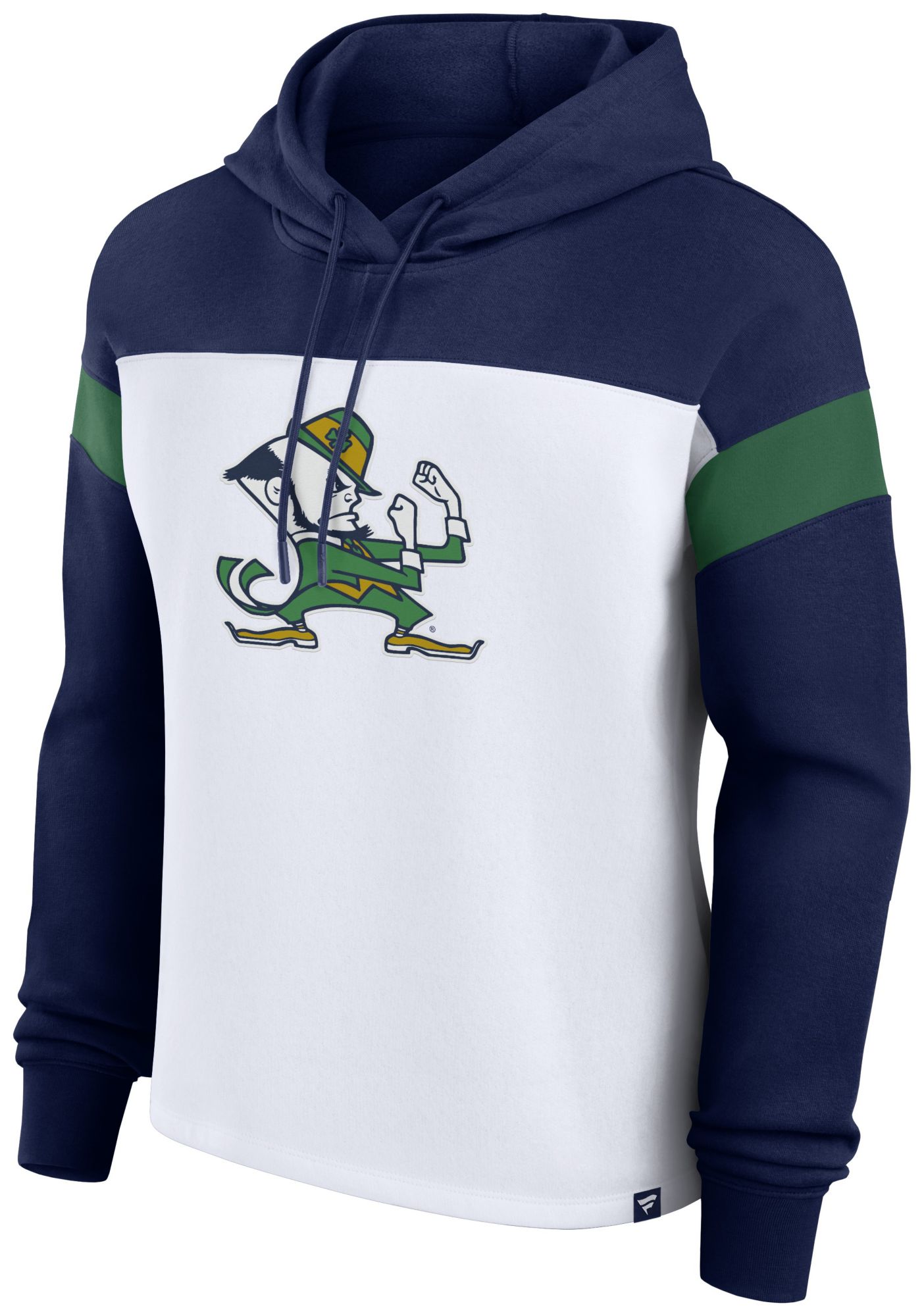 NCAA Women's Notre Dame Fighting Irish White Print Logo Colorblock Pullover Hoodie product image