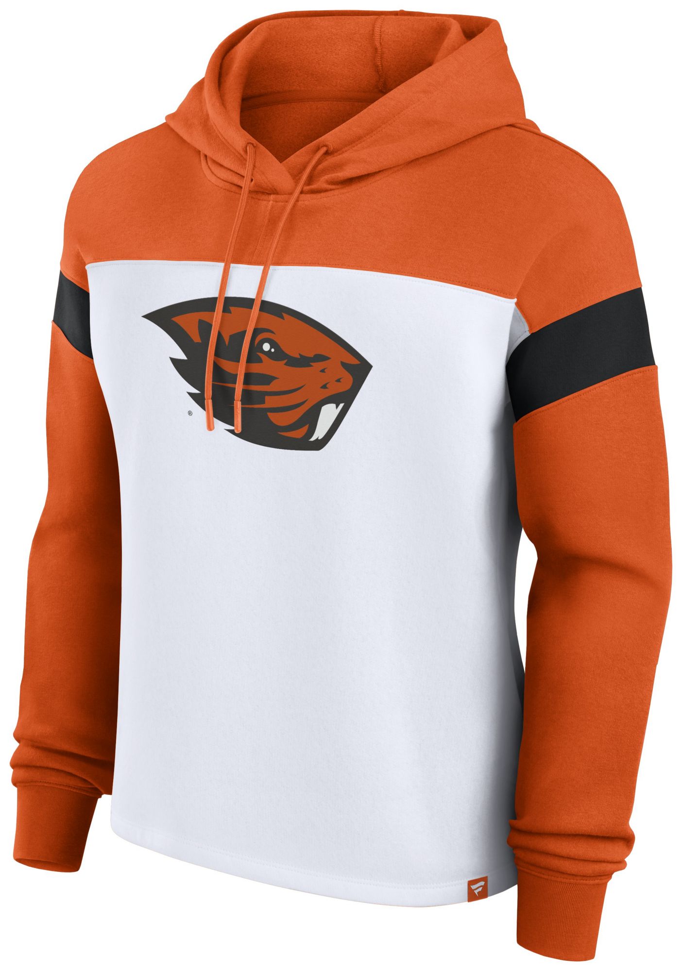 NCAA Women's Oregon State Beavers White Print Logo Colorblock Pullover Hoodie product image