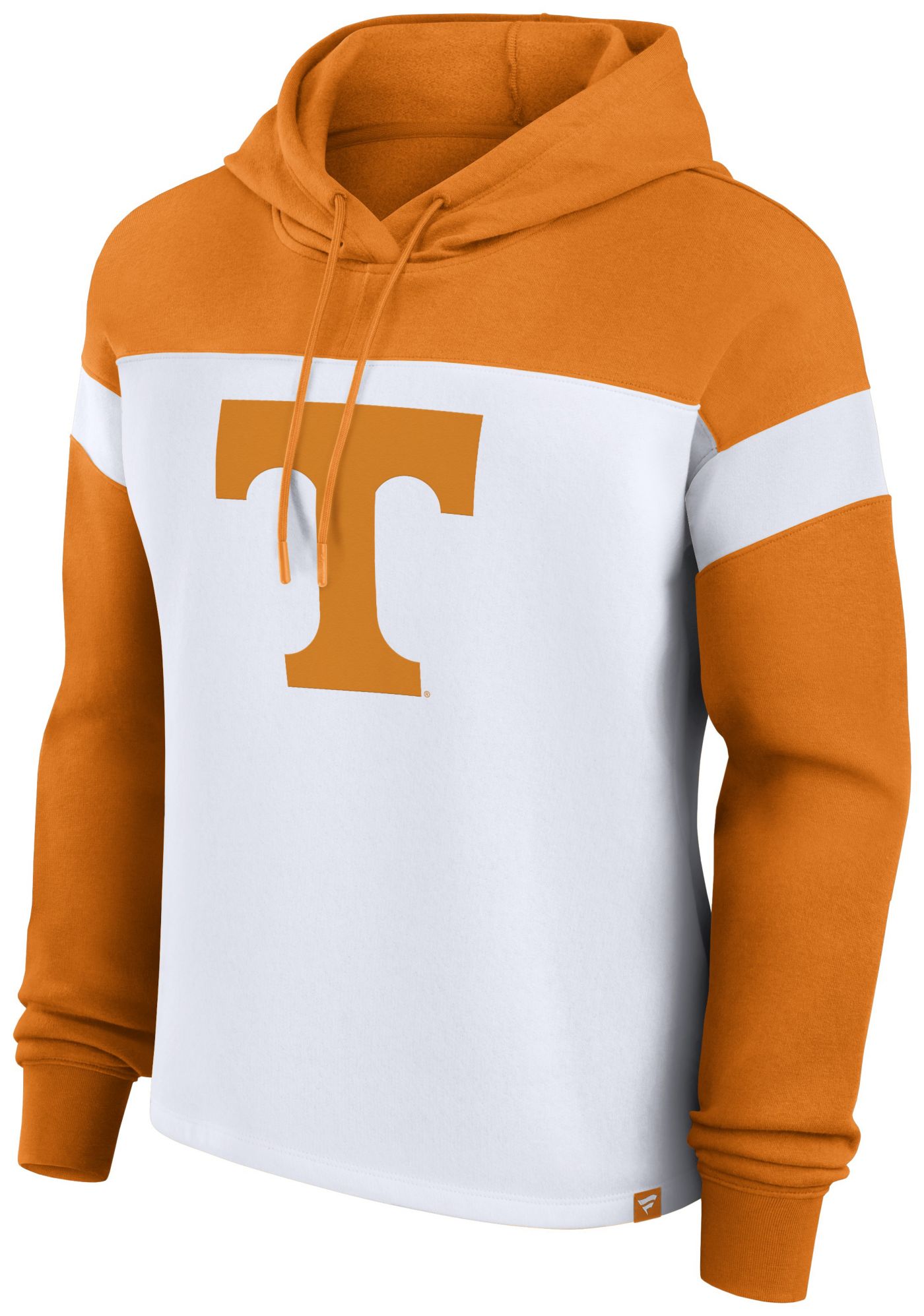 NCAA Women s Tennessee Volunteers White Print Logo Colorblock Pullover Hoodie Dick s Sporting Goods
