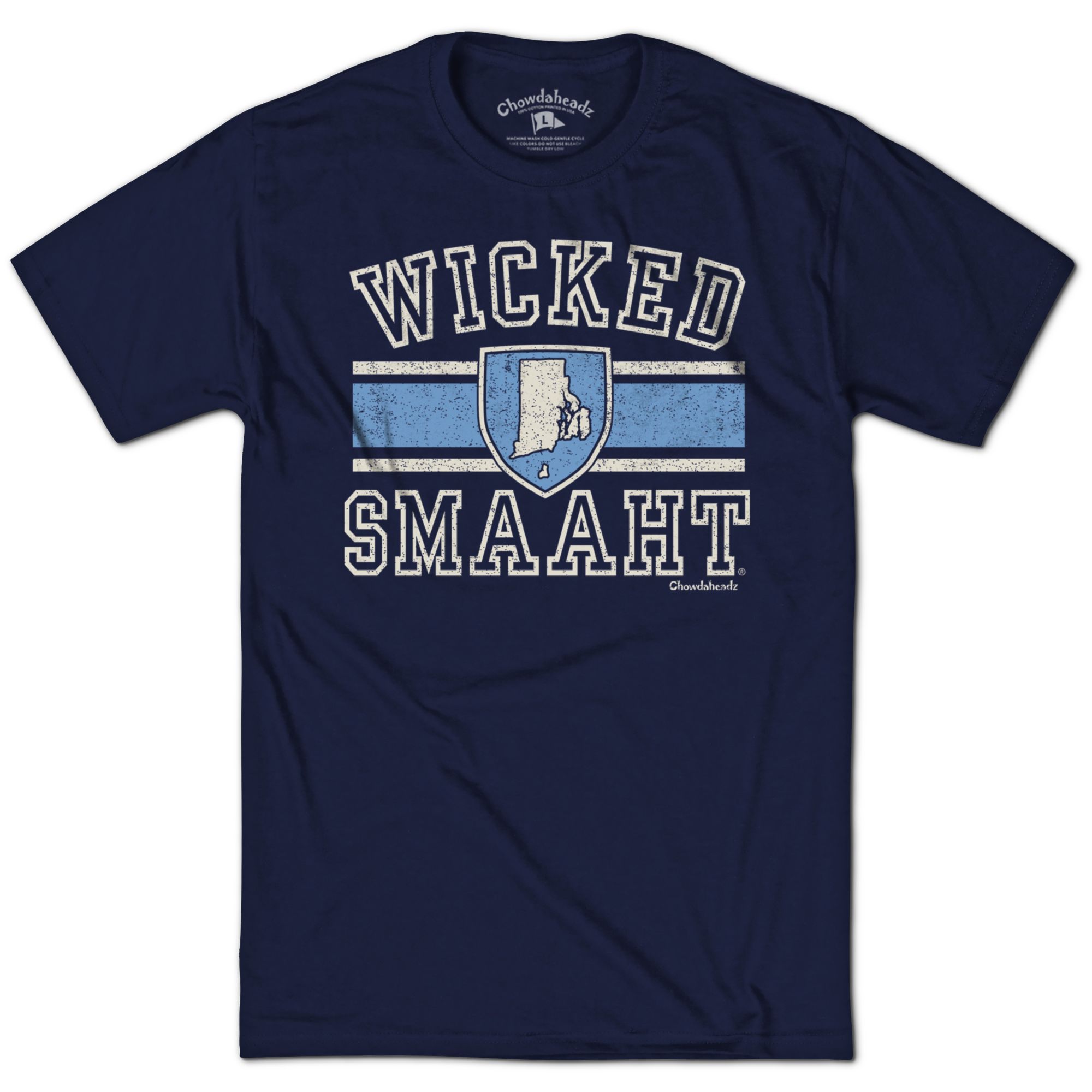 Chowdaheadz Adult Rhode Island Wicked Smaaht T-Shirt product image
